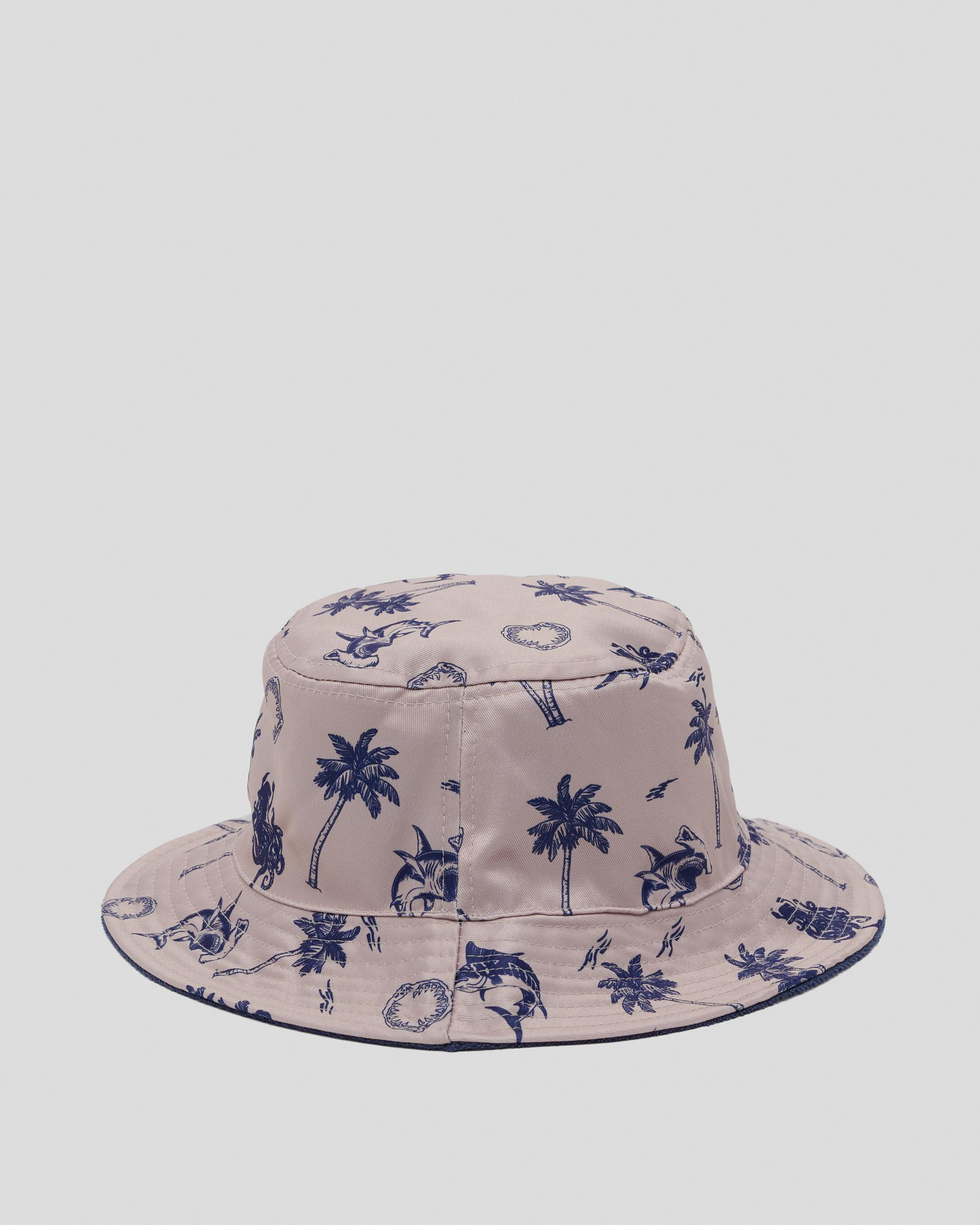 Shop Salty Life Schooner Bucket Hat In Navy/cream Fast Shipping