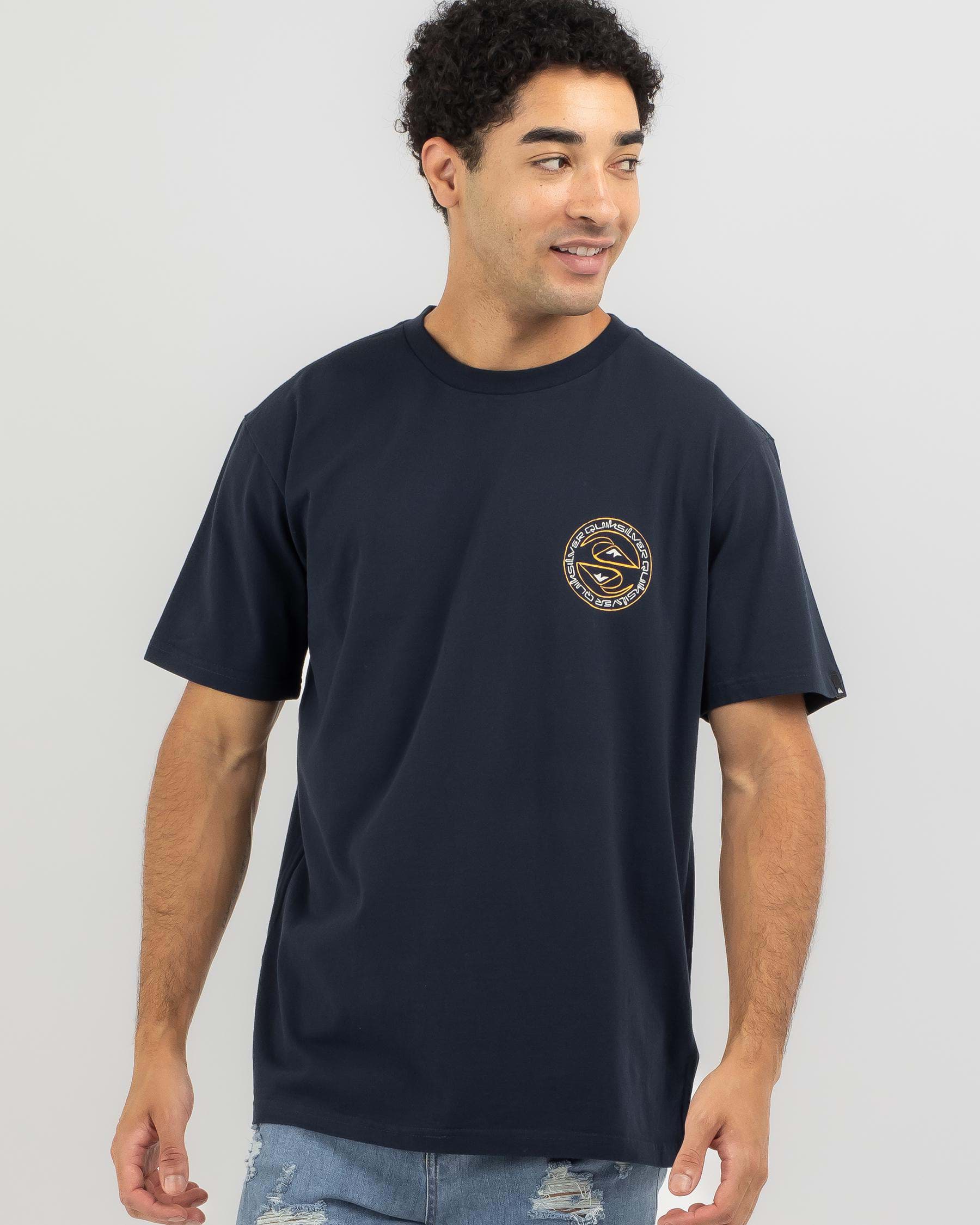 Quiksilver Splitting Hairs T-Shirt In Navy Blazer - Fast Shipping ...