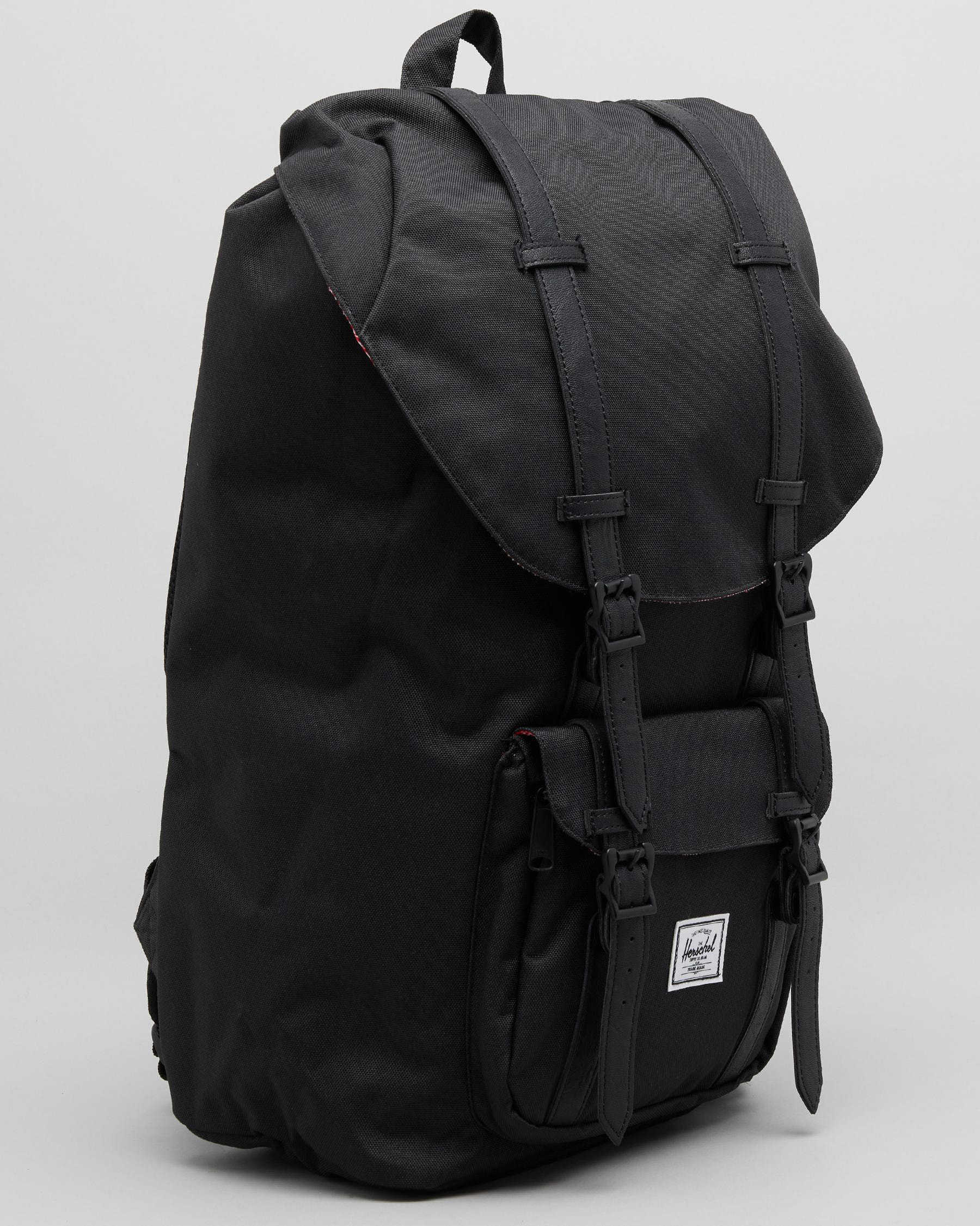 Herschel Little America Backpack In Black/black - Fast Shipping & Easy ...