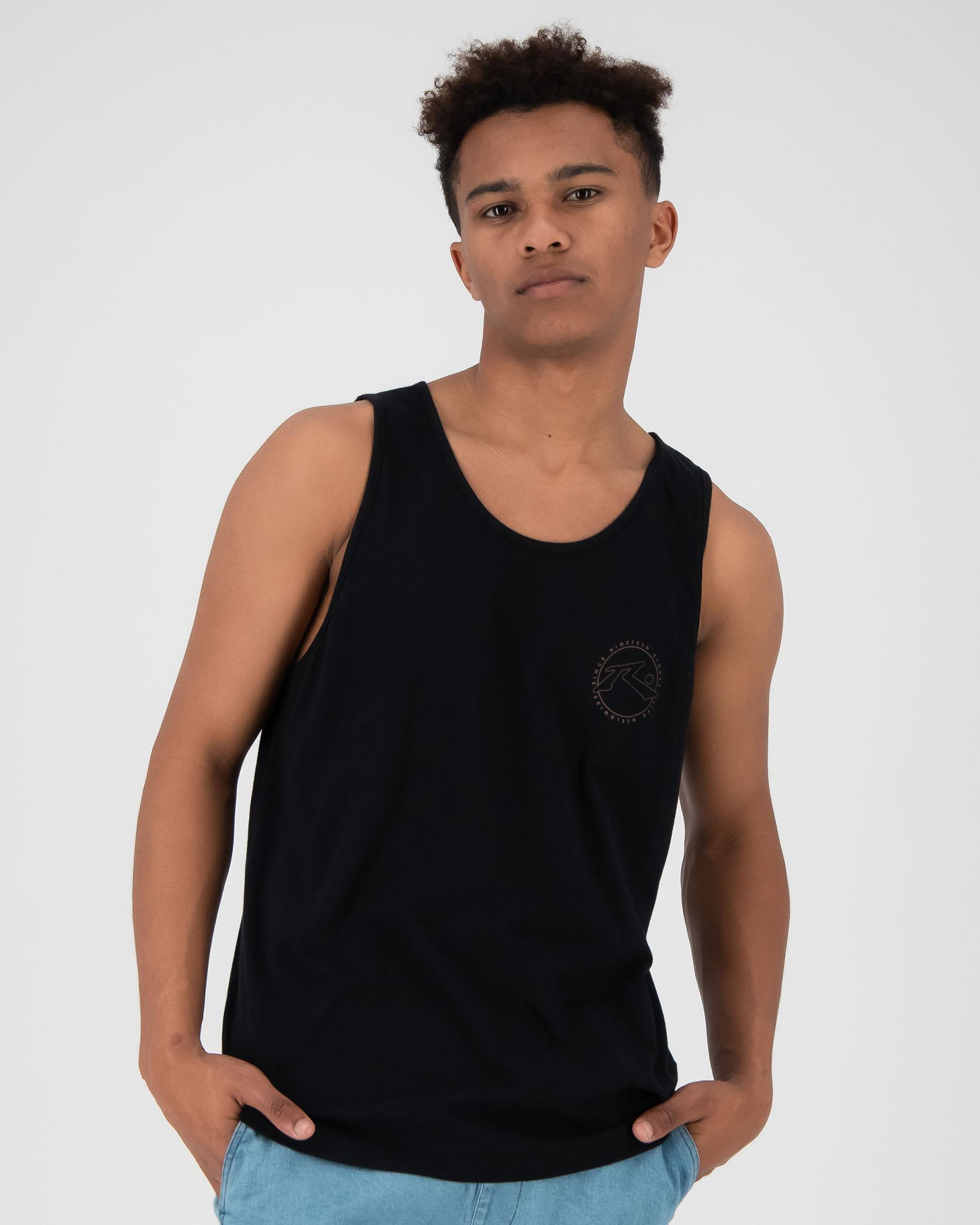 Shop Rusty Hand Done Tank In Black - Fast Shipping & Easy Returns ...