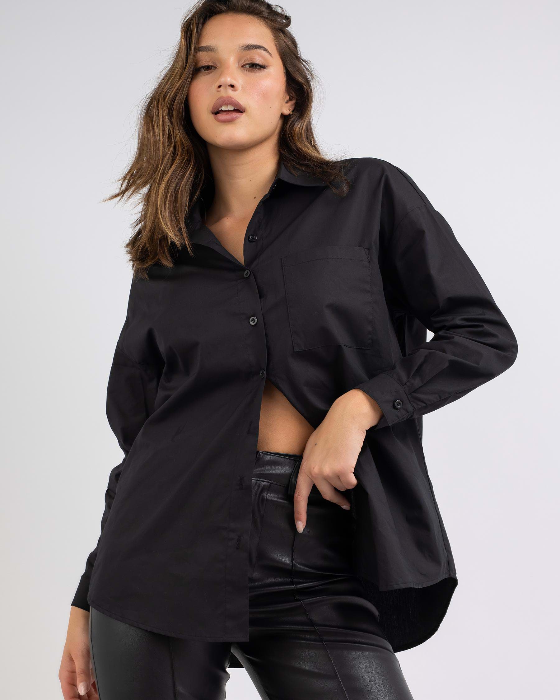 Shop Ava And Ever Material Girl Shirt In Black - Fast Shipping & Easy ...