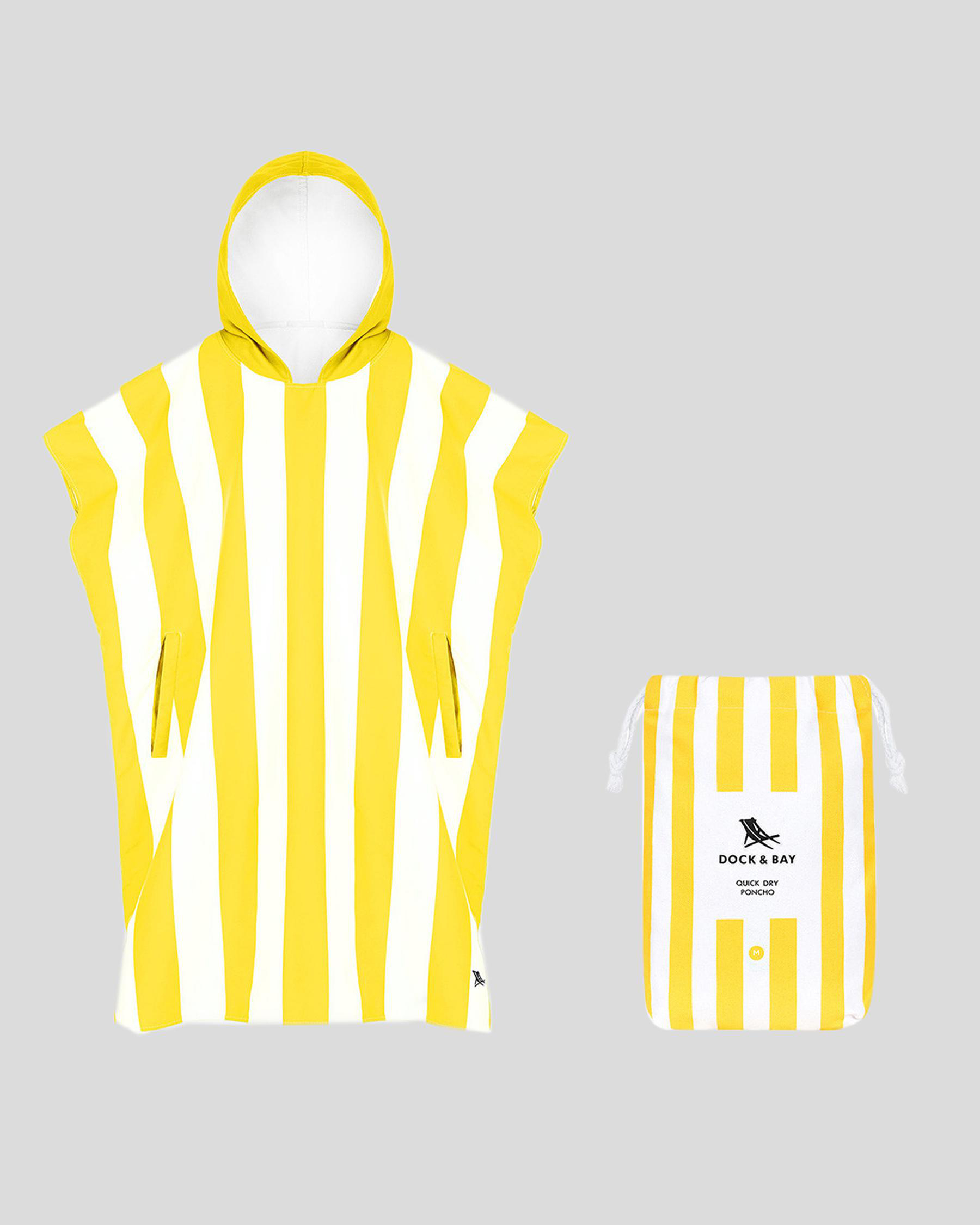 Shop Dock & Bay Adult Poncho Cabana Hooded Towel In Boracay Yellow