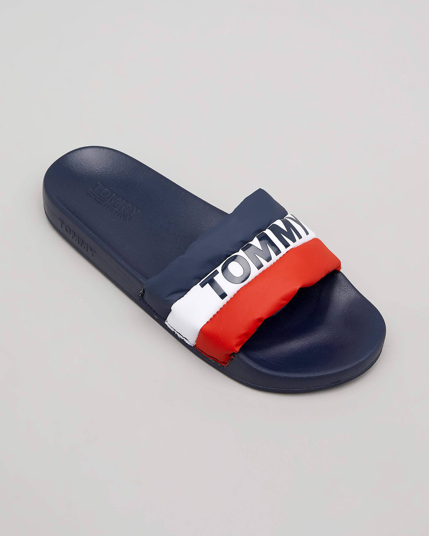 Tommy Hilfiger Tommy Hilfiger Pool Slide Sandals In Rvb Red/vblu Fast