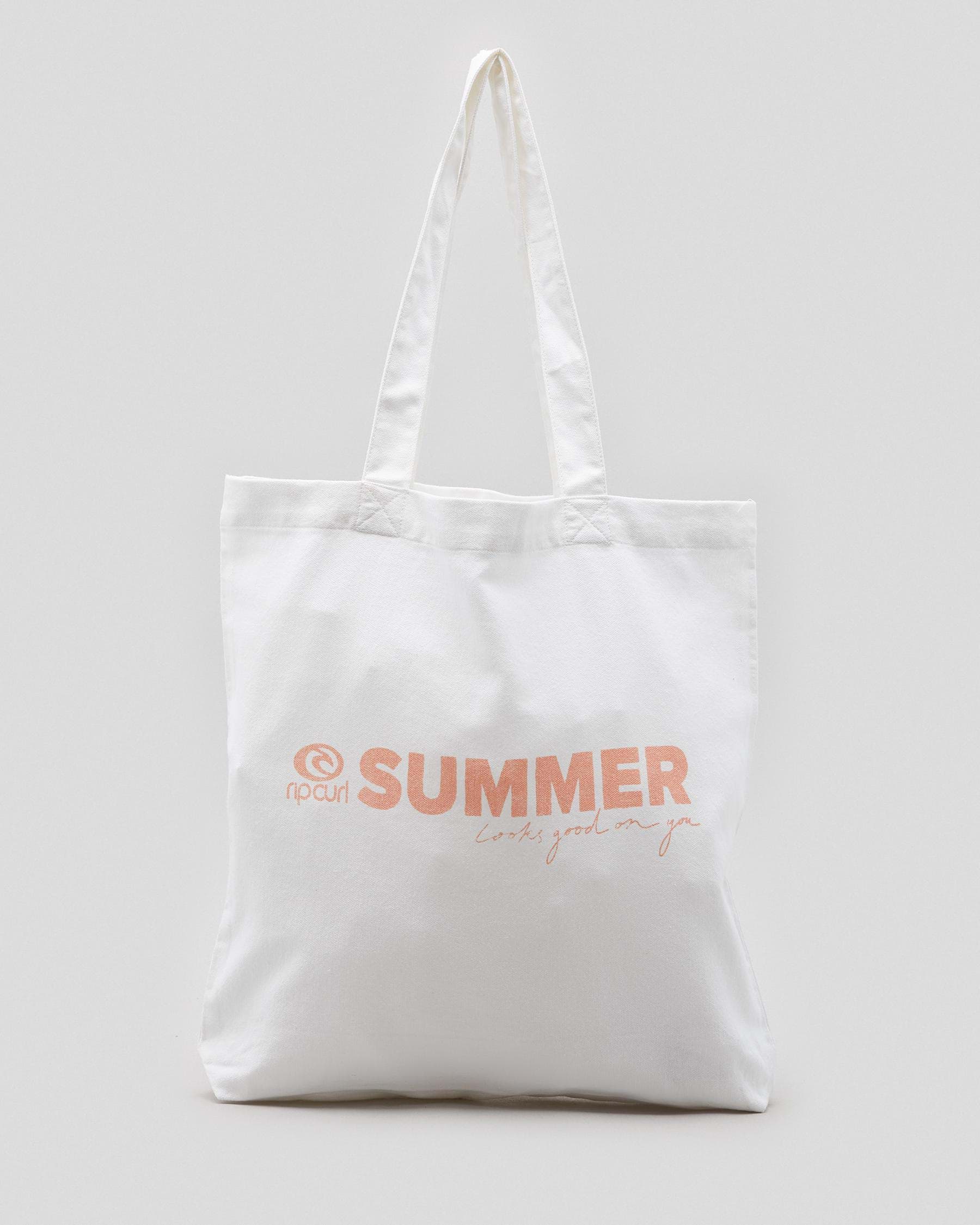 Shop Rip Curl Summer Looks Beach Bag In White - Fast Shipping & Easy ...
