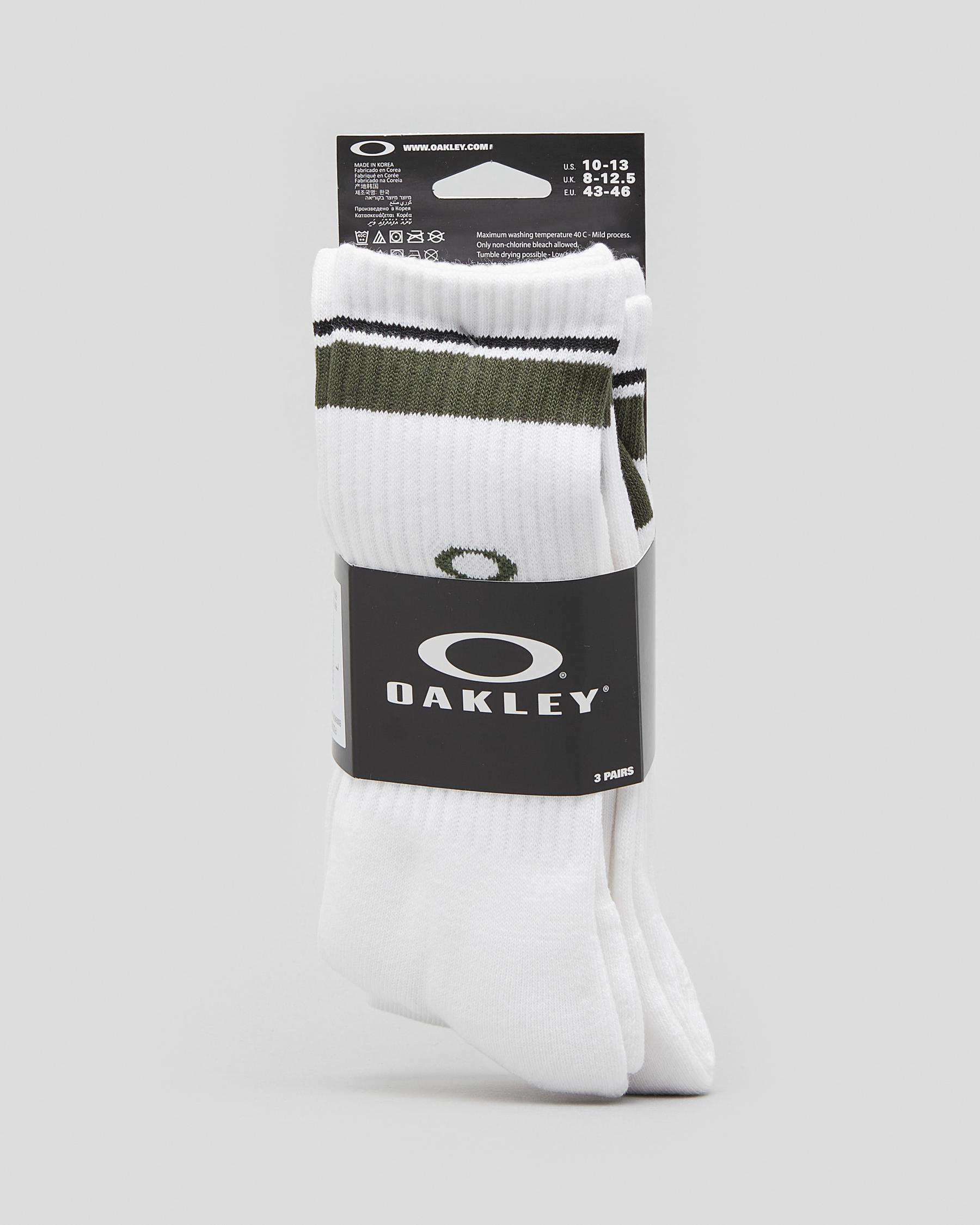 Shop Oakley Essential Socks 3 Pack In White Fast Shipping & Easy
