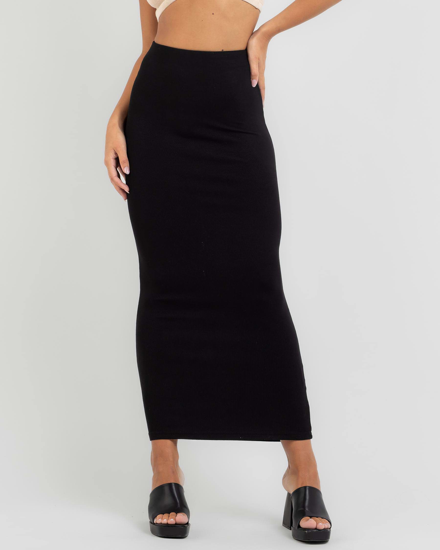 Shop Ava And Ever It Girl Maxi Skirt In Black - Fast Shipping & Easy ...