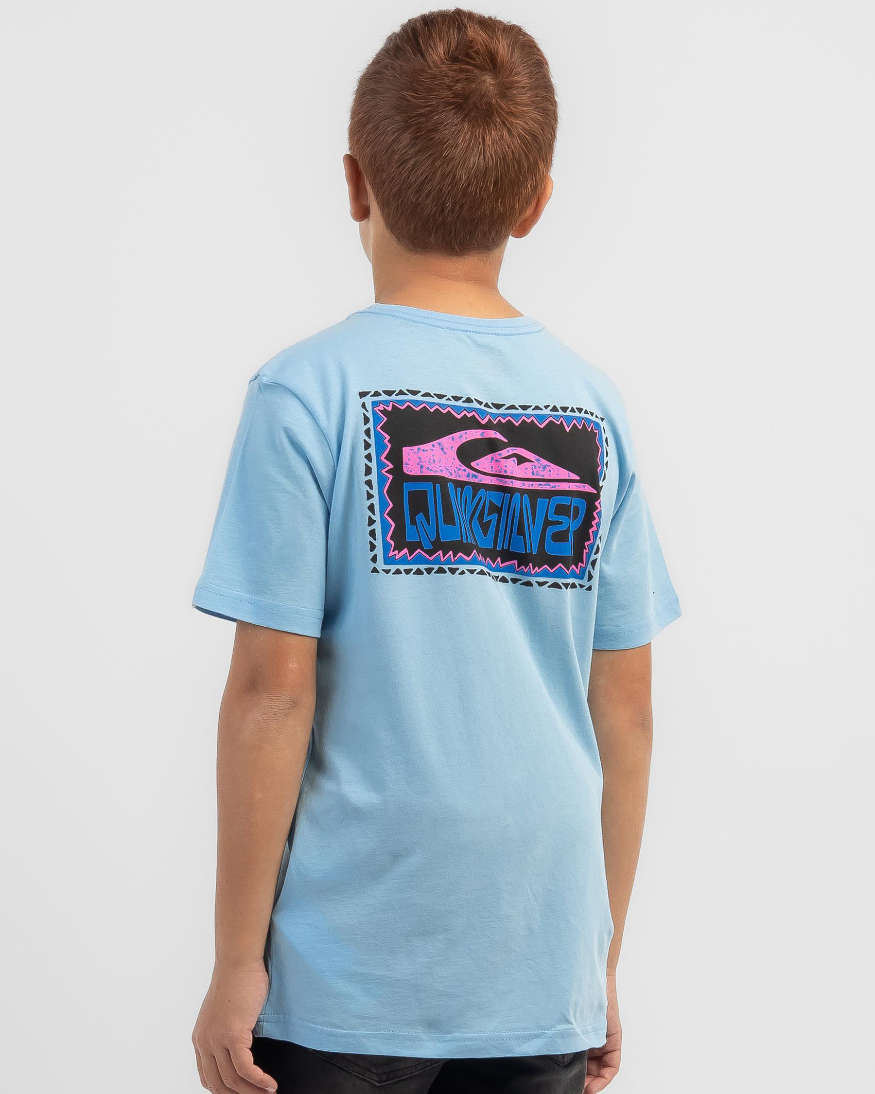 Shop Quiksilver Boys' Warped Frames TShirt In Sky Blue Fast Shipping