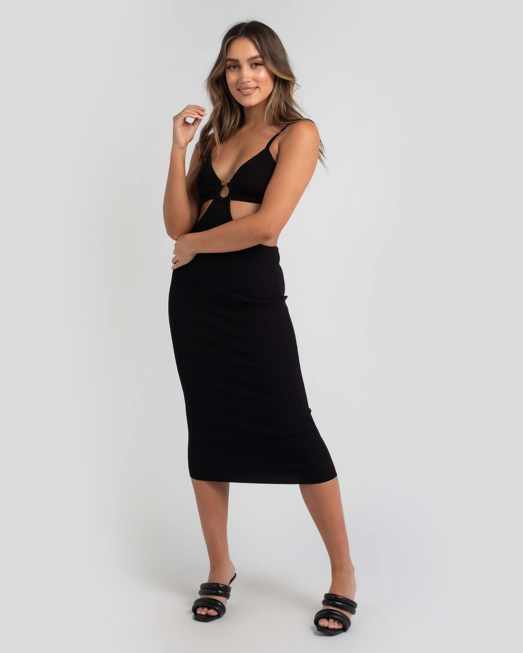 Shop Ava And Ever Nessy Midi Dress In Black - Fast Shipping & Easy ...