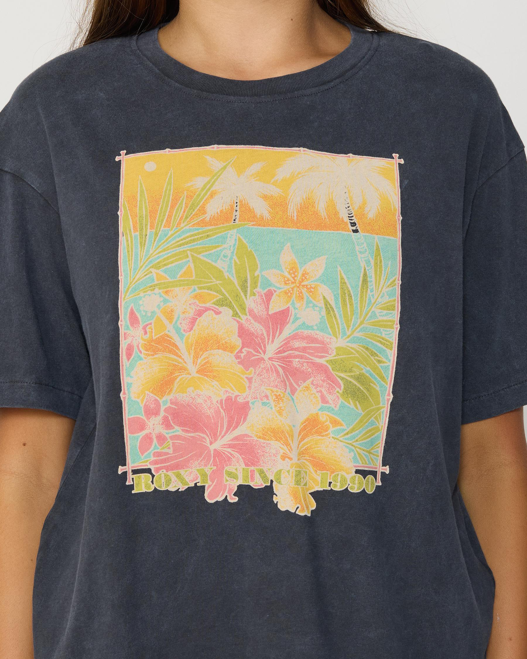 Shop Roxy Girls' Sun For All Seasons T-Shirt In Phantom - Fast Shipping ...