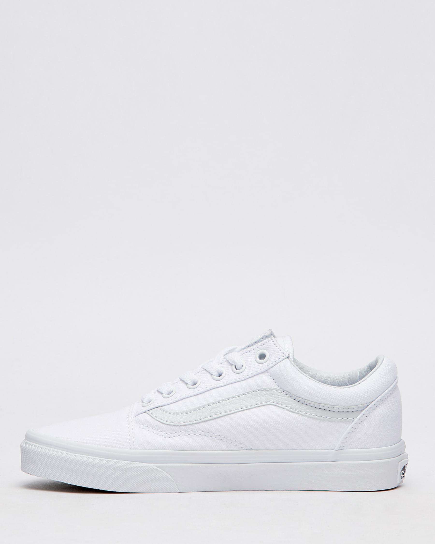 Vans Womens Old Skool Shoes In True White - Fast Shipping & Easy ...