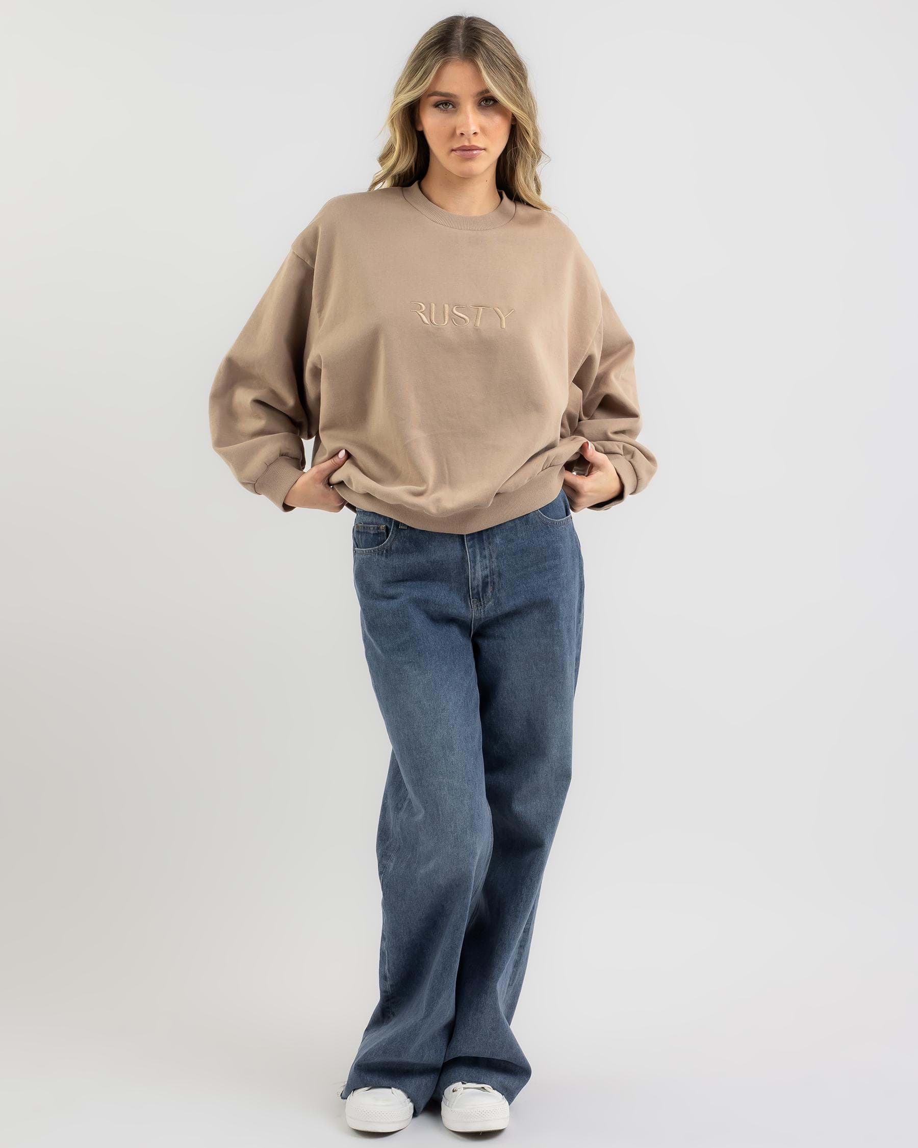 Shop Rusty Signature Sweatshirt In Taupe - Fast Shipping & Easy Returns ...