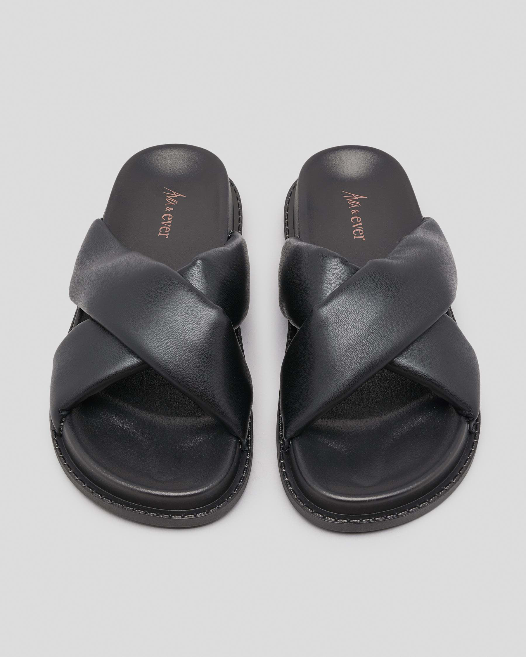 Ava And Ever Kennie Slide Sandals In Black - Fast Shipping & Easy ...