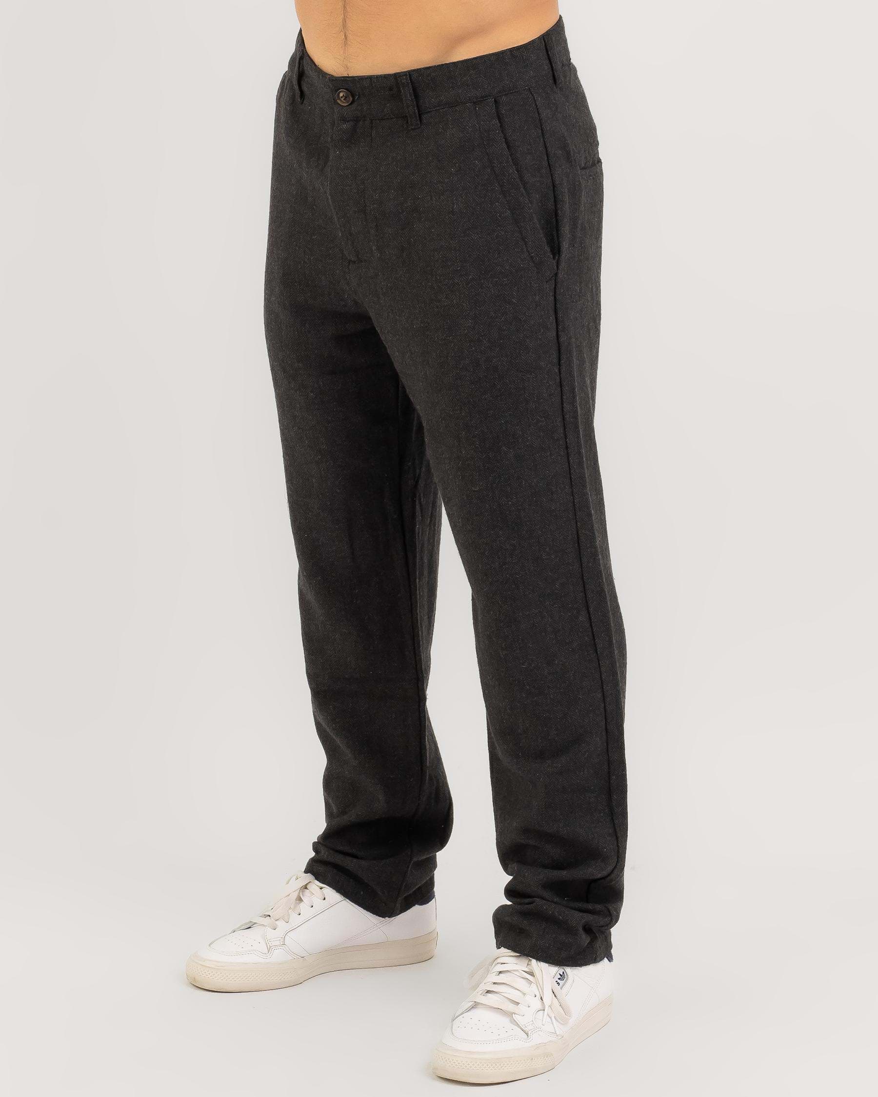 Rhythm Essential Trouser Pants In Charcoal - Fast Shipping & Easy ...