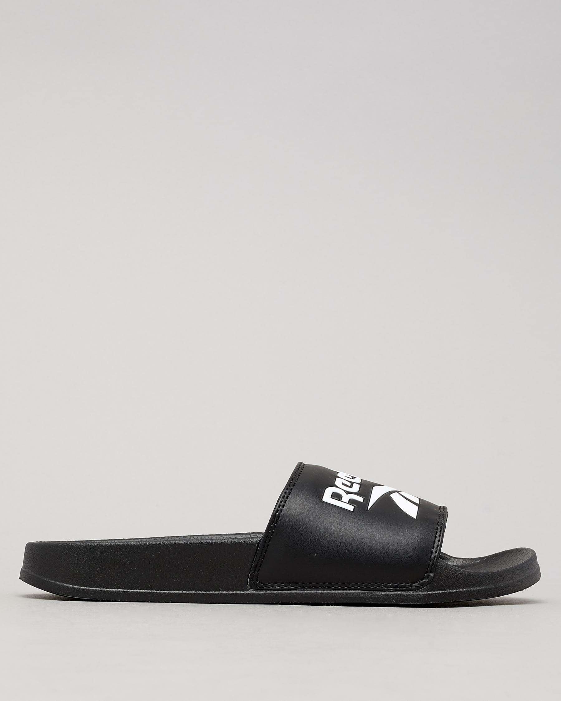 Reebok Classic Slide Sandals In Black/white/black - Fast Shipping ...