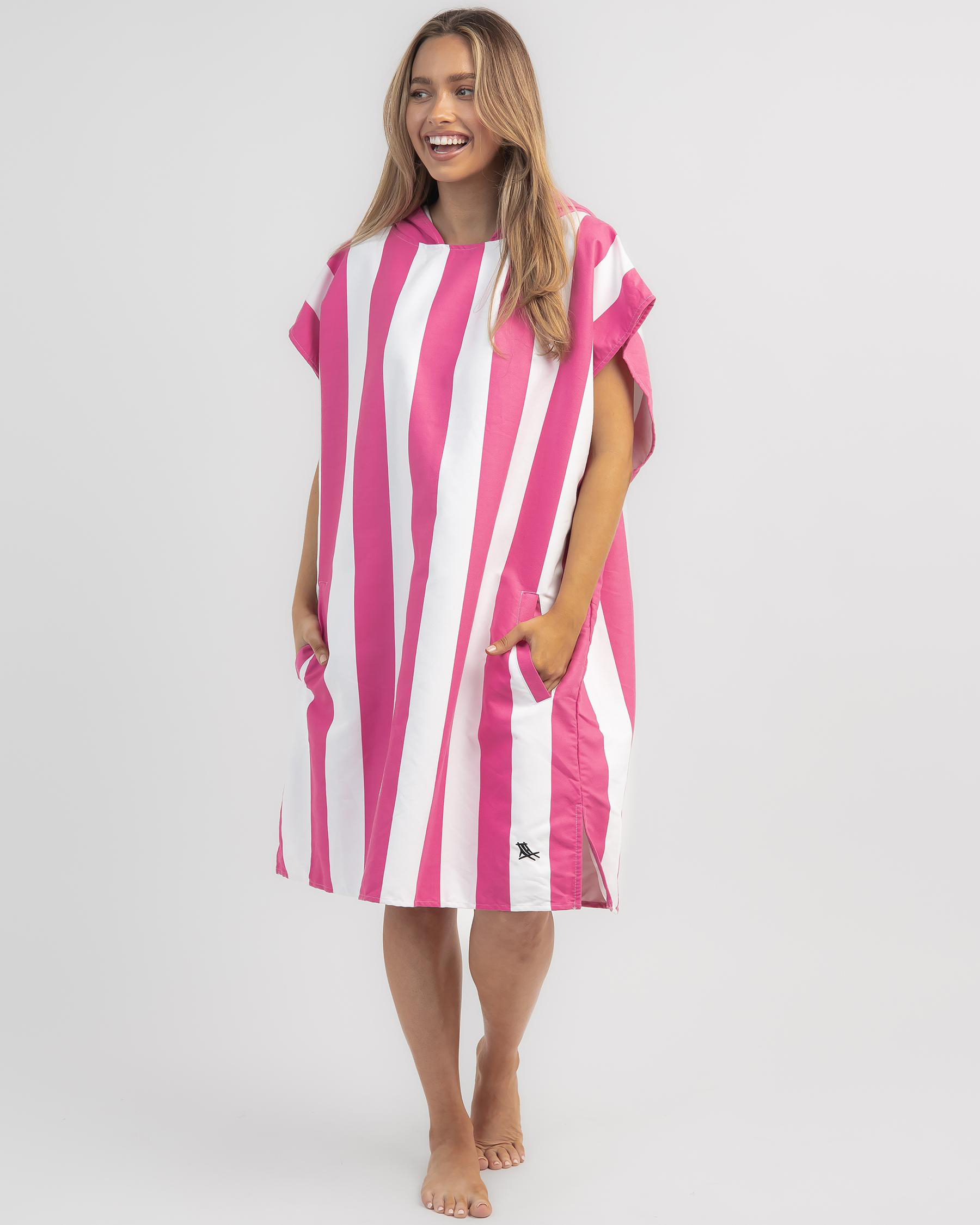 Shop Dock & Bay Adult Poncho Cabana Hooded Towel In Phi Phi Pink Fast Shipping & Easy Returns