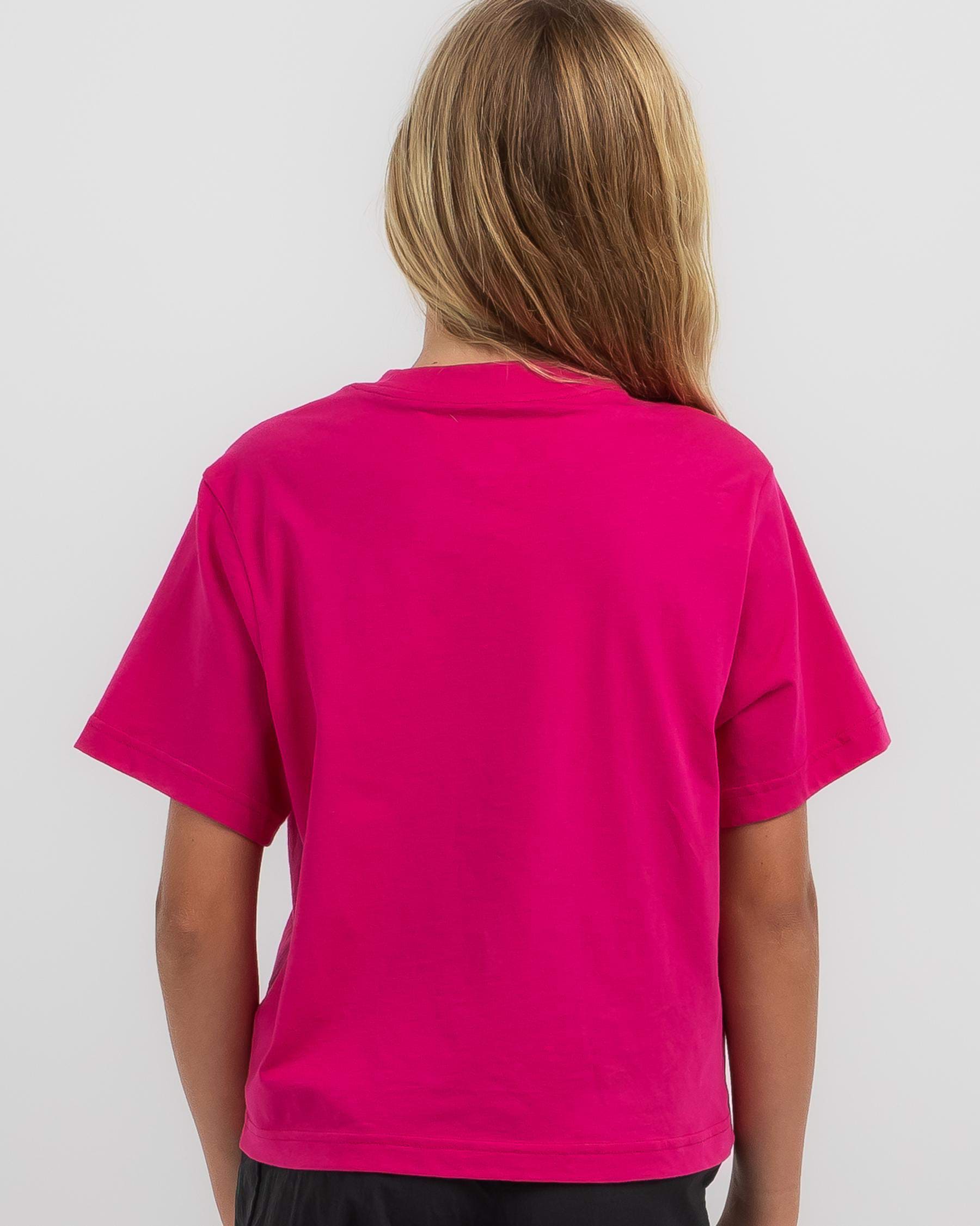 Shop Nike Girls' Essential Short Sleeve Boxy T-Shirt In Fireberry ...