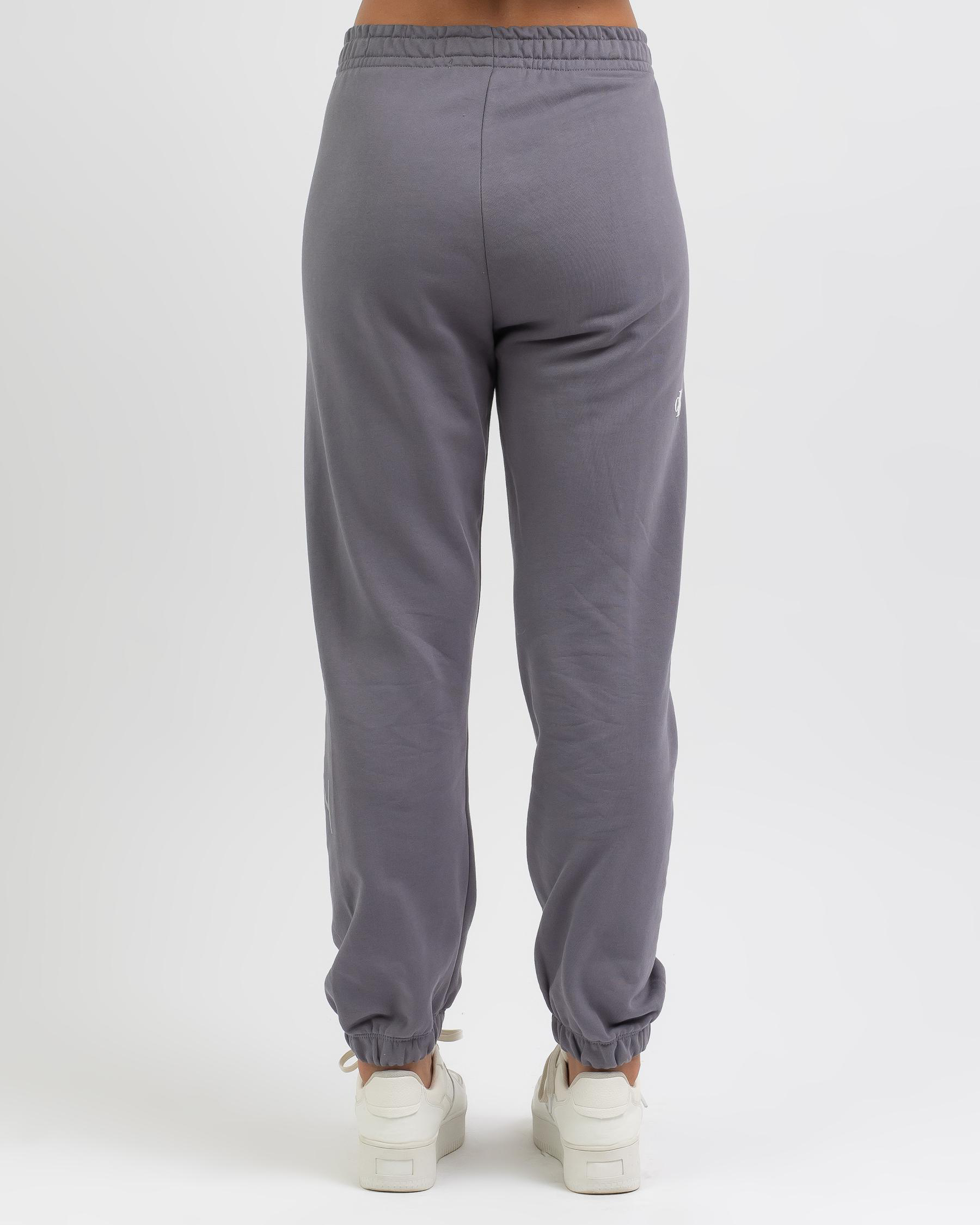 Calvin Klein Two Tone Monogram Track Pants In Fossil Grey Fast