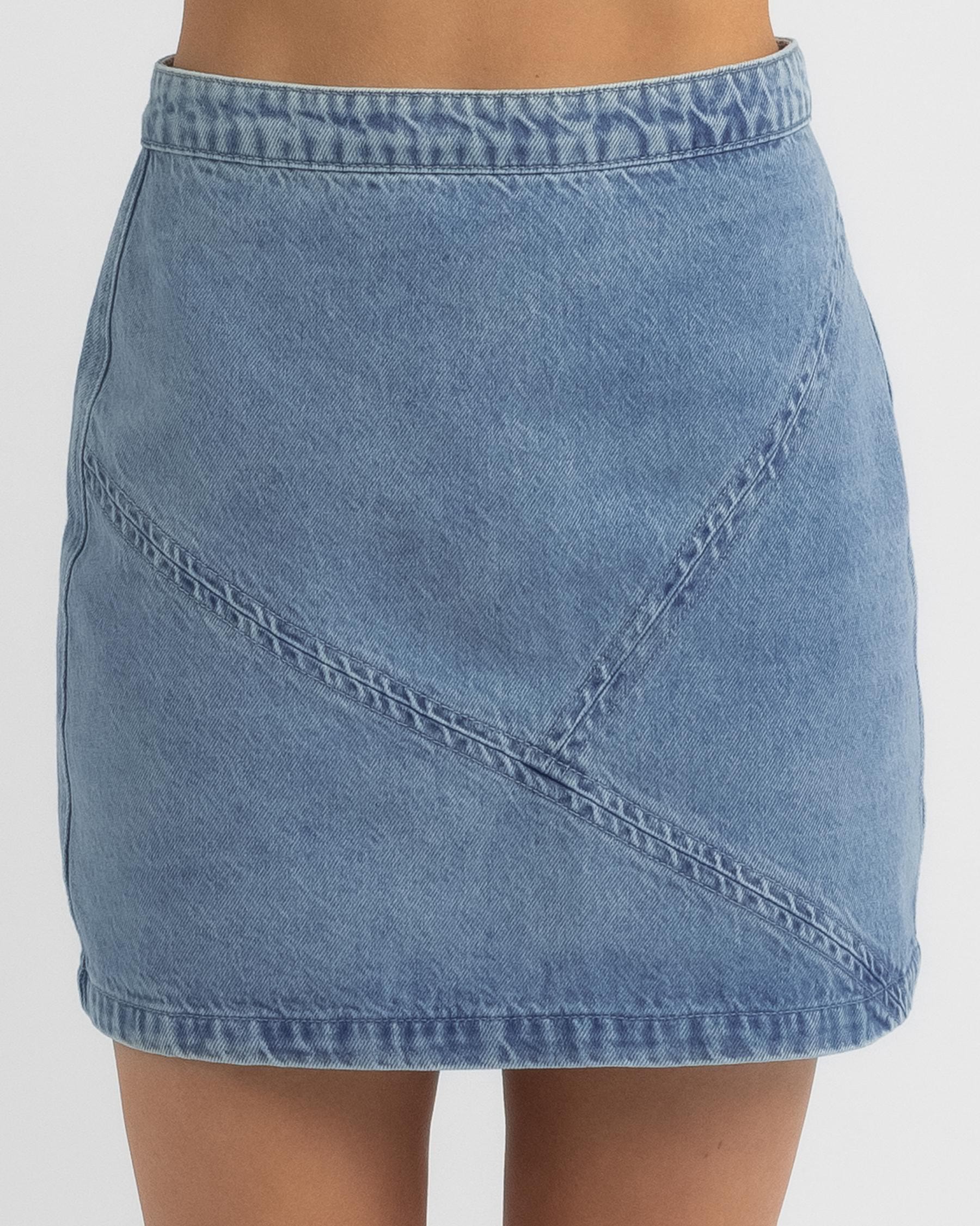 Shop Ava And Ever Cat Skirt In Mid Blue - Fast Shipping & Easy Returns ...
