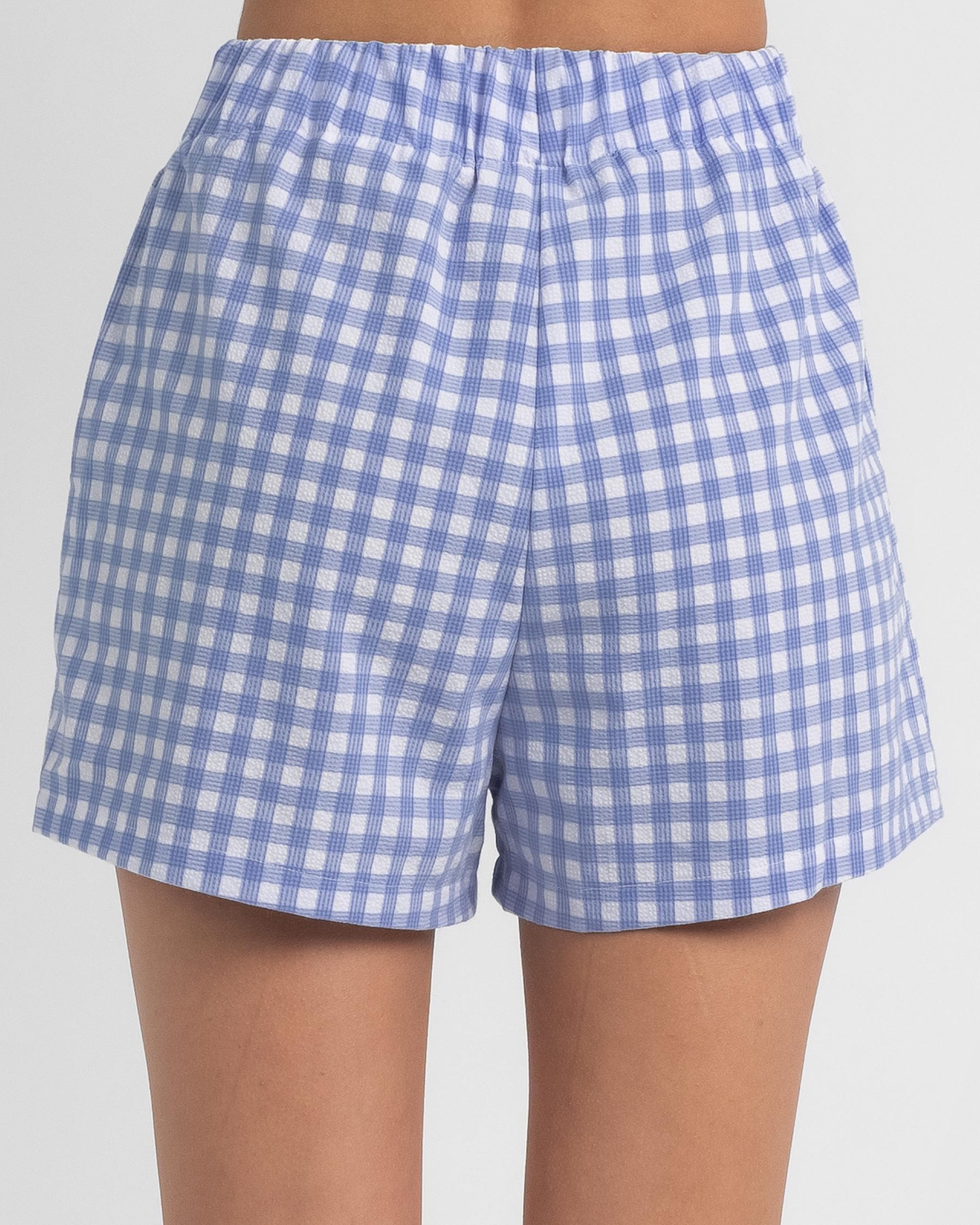 Ava And Ever Bailey Shorts In Blue Check - Fast Shipping & Easy Returns ...