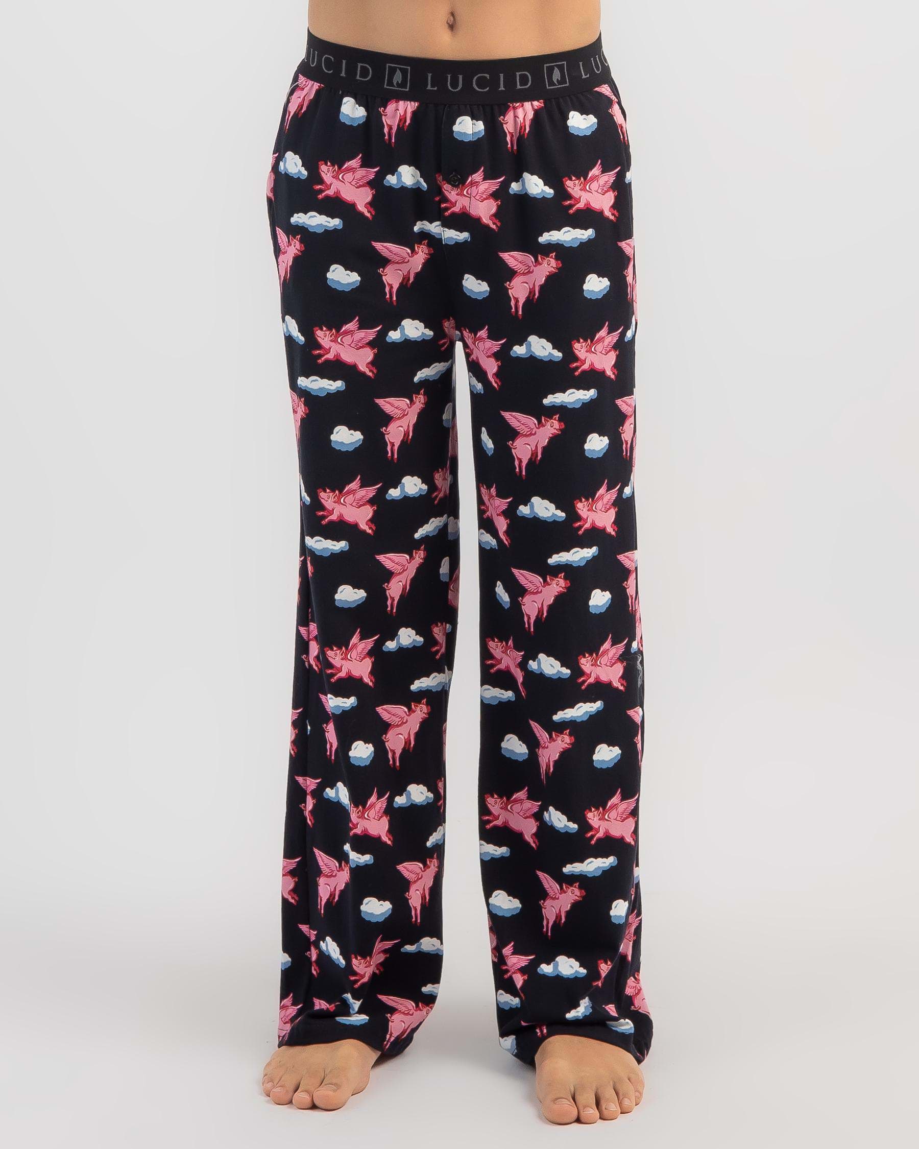 Shop Lucid Boys' Flying Pigs Pyjamas In Black - Fast Shipping & Easy ...