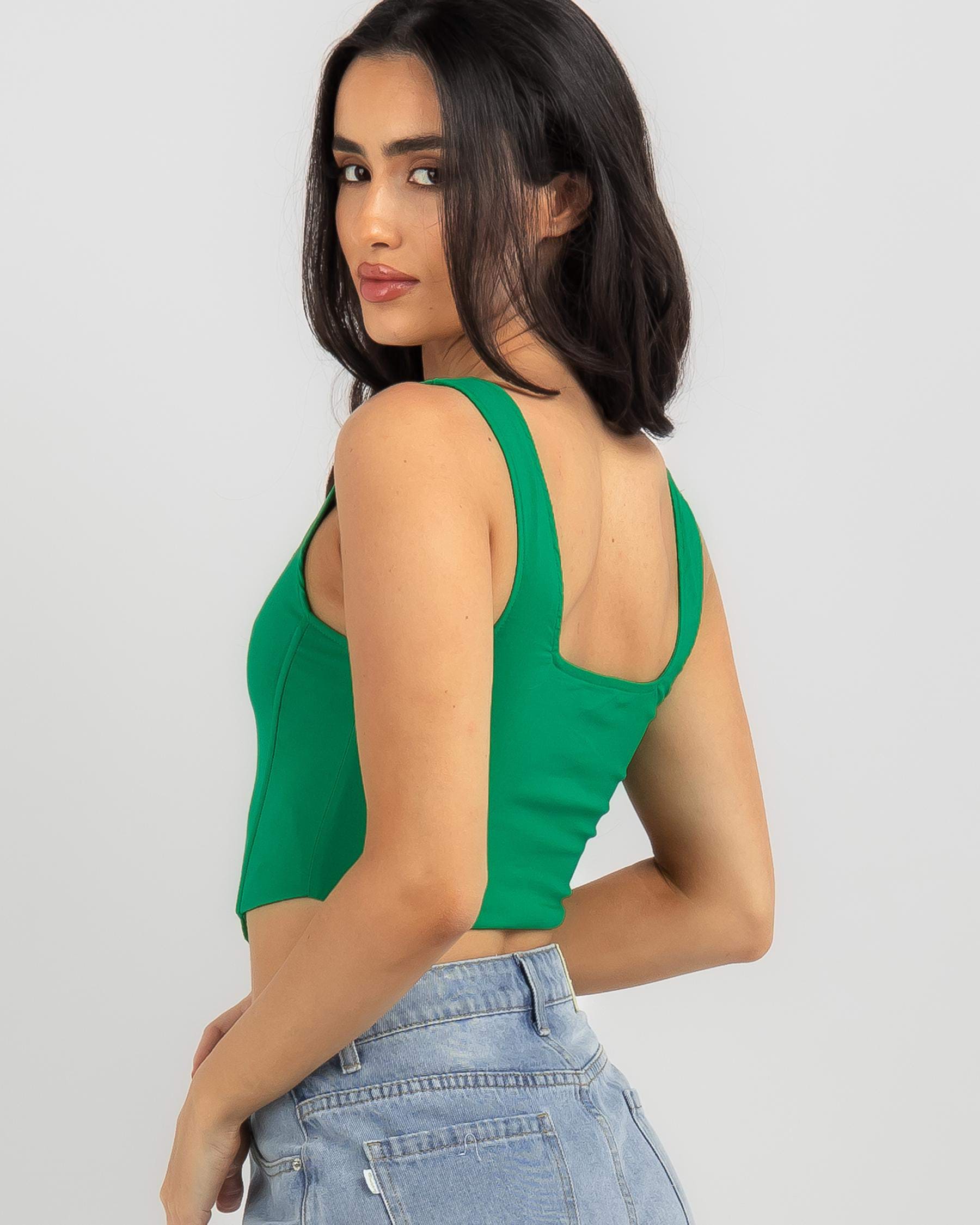 Shop Ava And Ever Rosario Corset Top In Bright Green - Fast Shipping ...