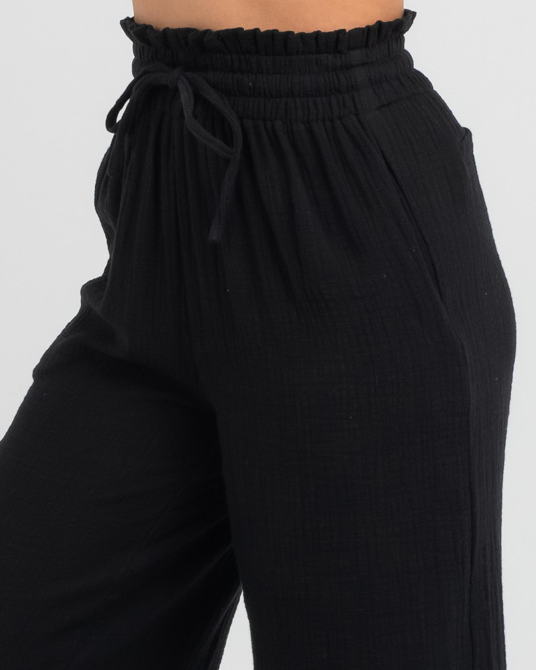 Shop Ava And Ever Bondi Beach Pants In Black Fast Shipping & Easy