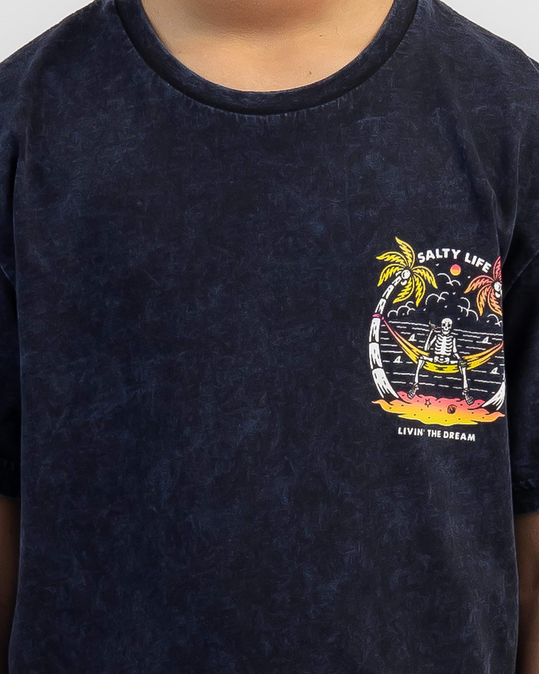 Shop Salty Life Boys' Livin The Dream T-Shirt In Navy Acid - Fast ...