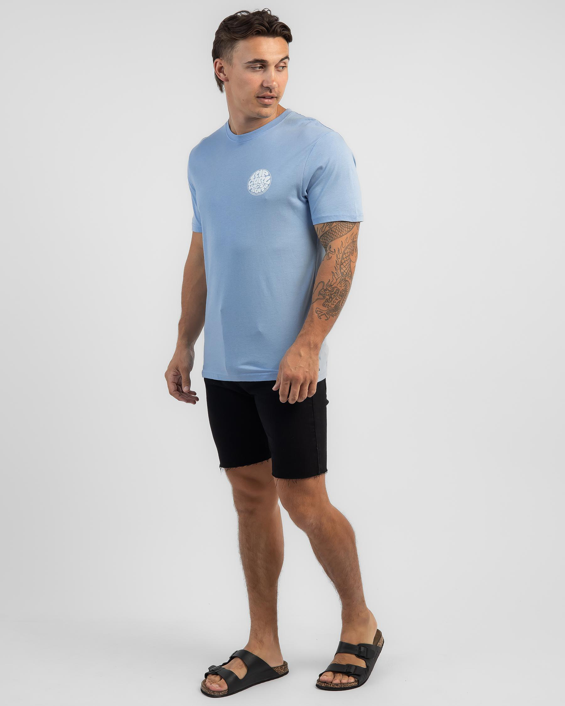 Shop Rip Curl Wetsuit Icon TShirt In Bells Blue Fast Shipping & Easy