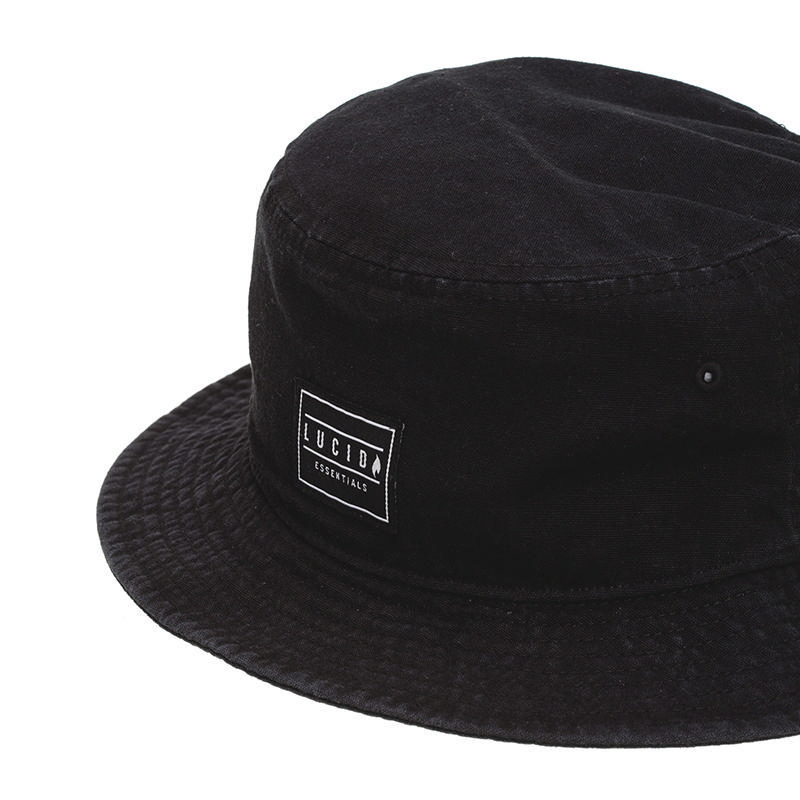 Shop Lucid Boys Raw Bucket Hat In Washed Black Fast Shipping & Easy