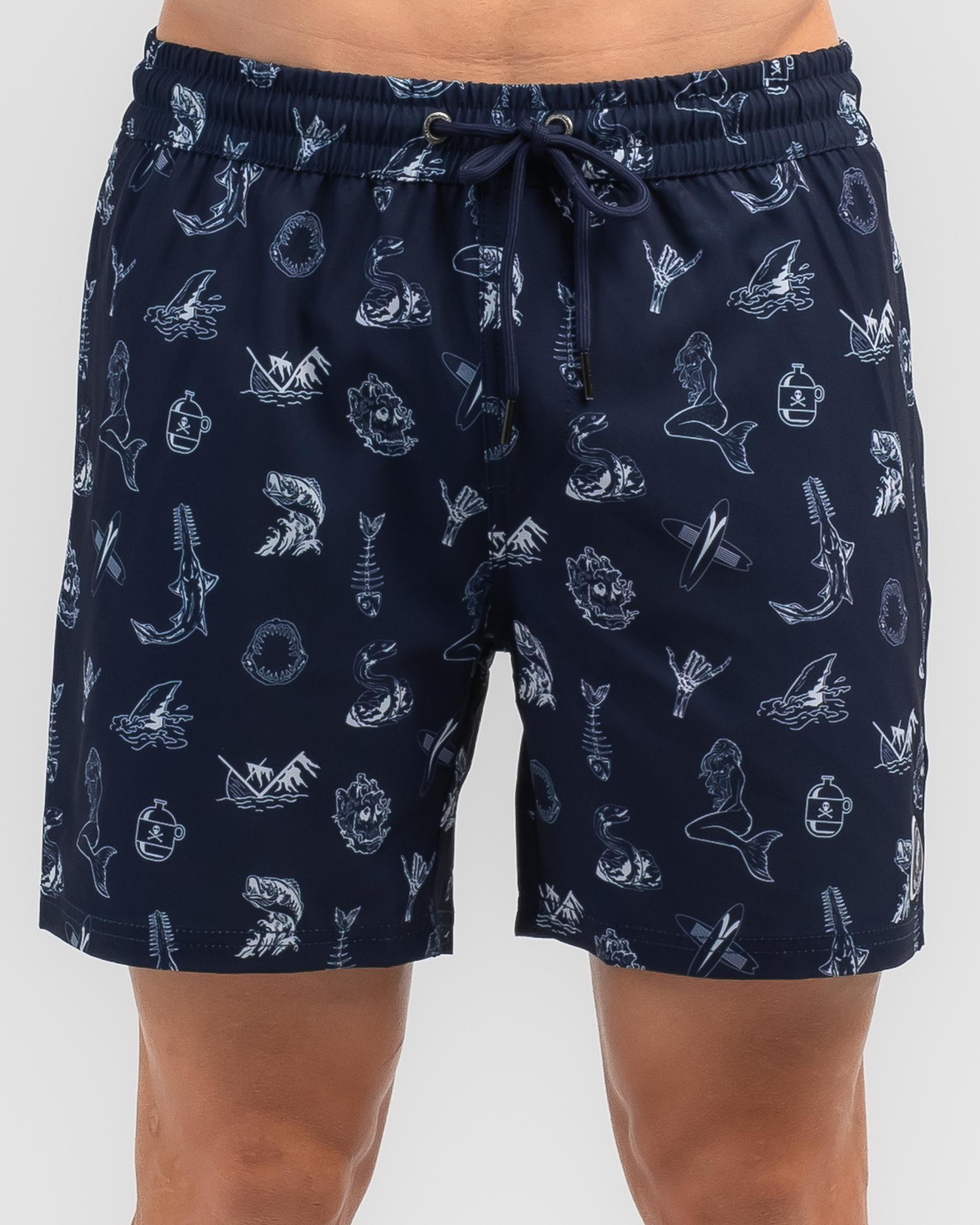 Salty Life Poisonous Mully Shorts In Navy - Fast Shipping & Easy ...