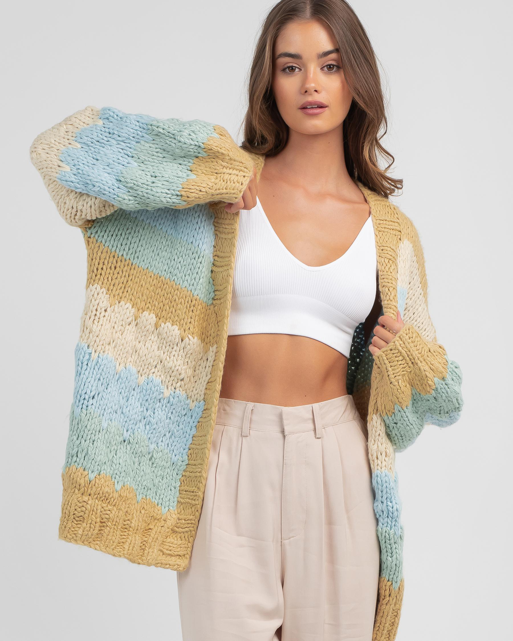 Line Galia Chunky Knit Cotton Cardigan - Seashell