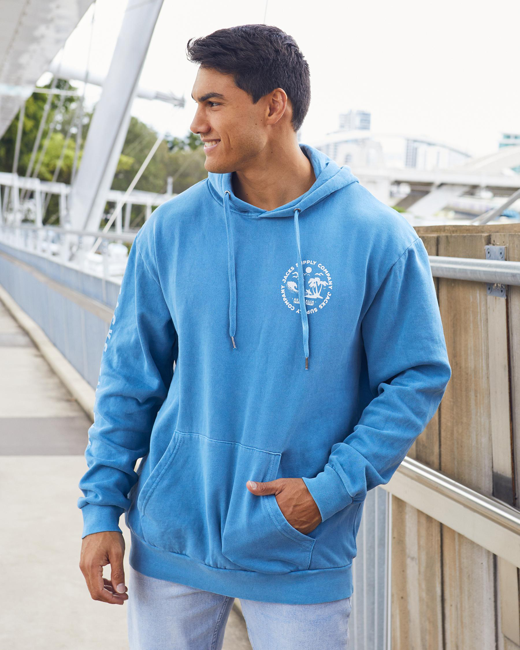Shop Jacks Haven Hoodie In Surf Blue Fast Shipping & Easy Returns