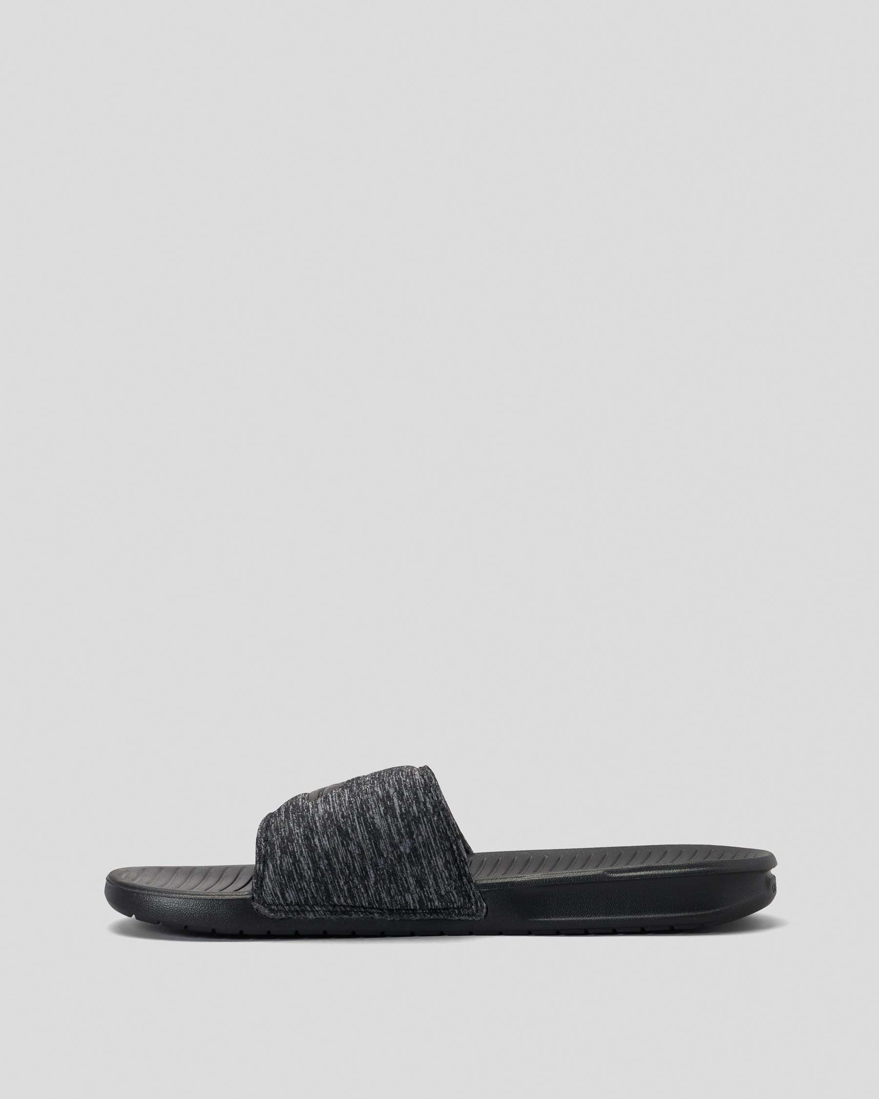 Shop Quiksilver Bright Coast Slides In Grey/black - Fast Shipping ...