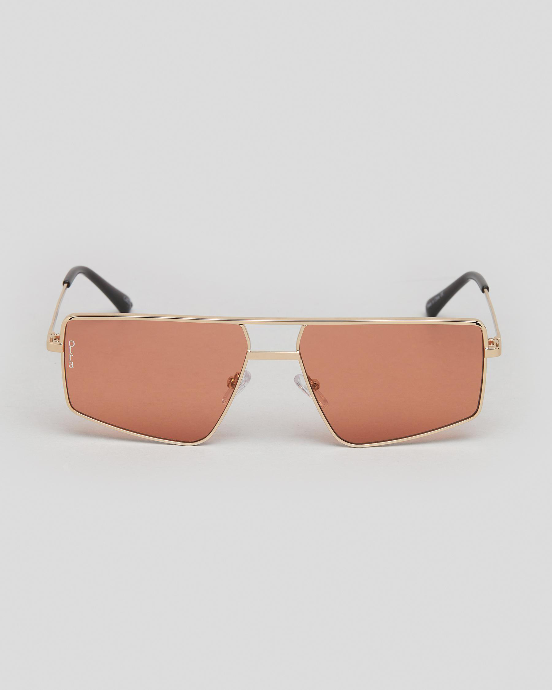Shop Otra Eyewear Jordan Sunglasses In Gold/brown Fast Shipping