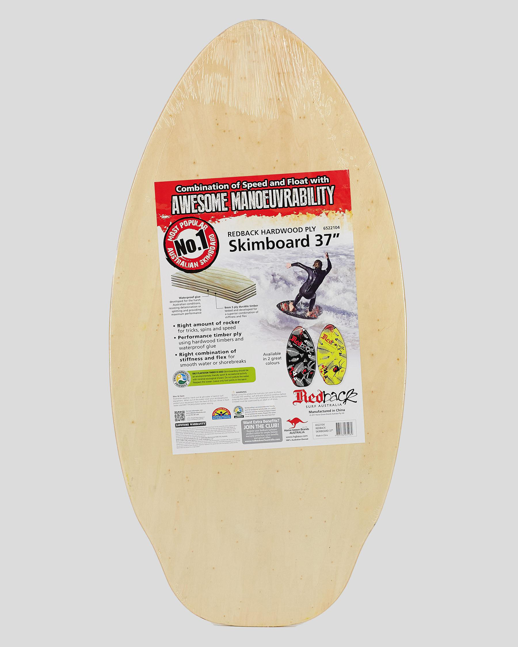 Redback Redback Timber 37" Skimboard In Yellow Fast Shipping & Easy