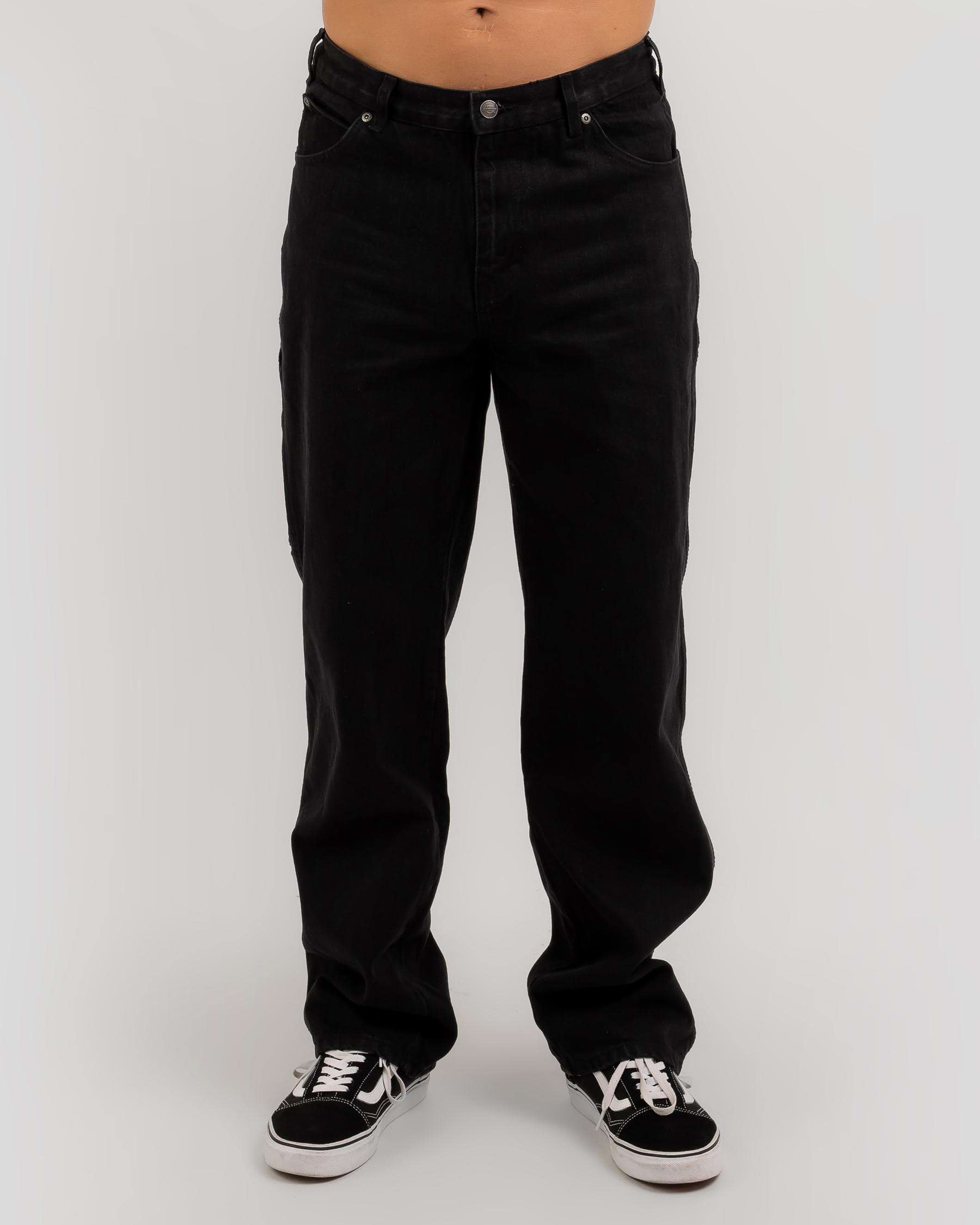 Dickies 1993 Relaxed Fit Carpenter Jeans In Rinsed Black - Fast ...
