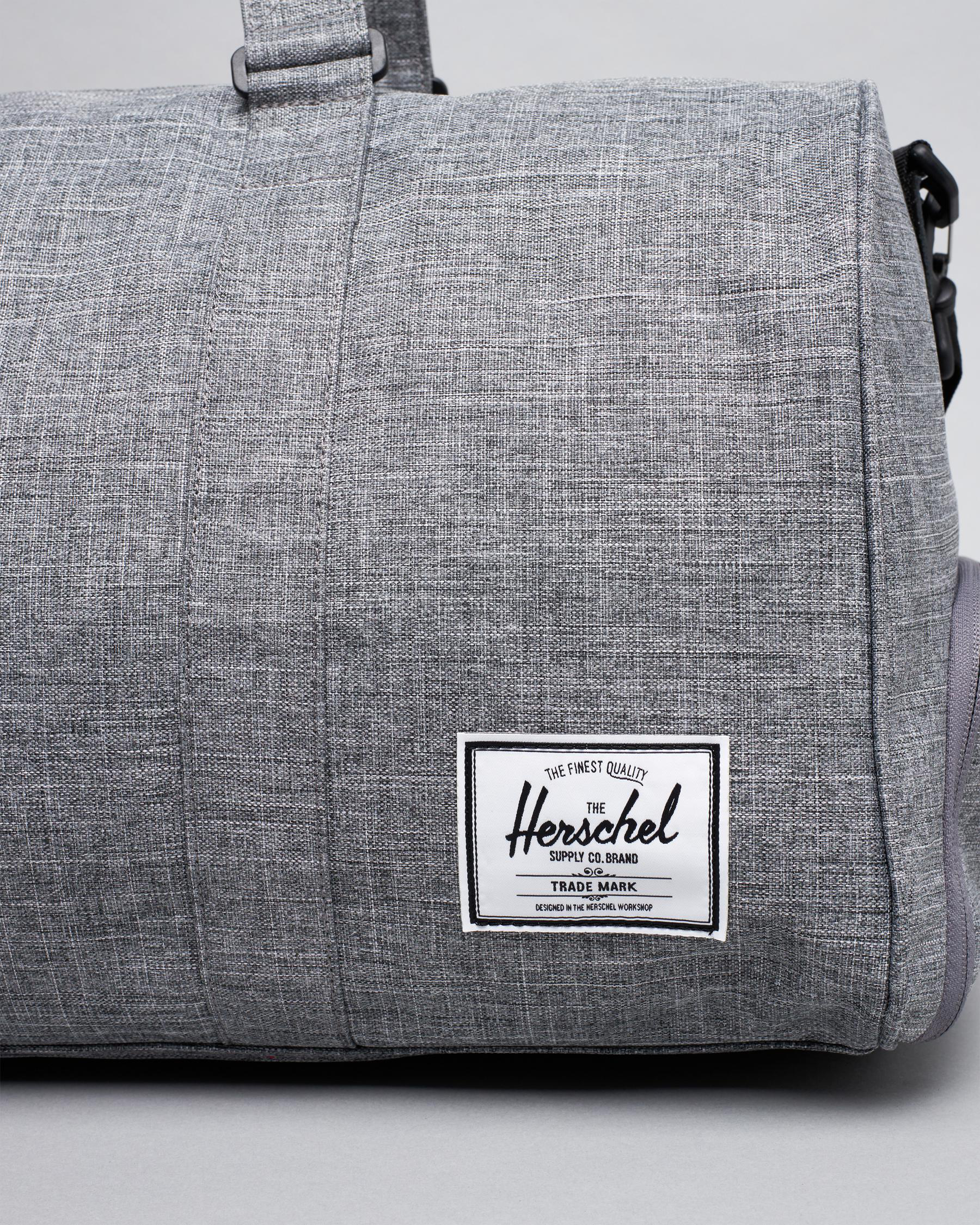 Shop Herschel Novel Duffle Bag In Raven Crosshatch Fast Shipping
