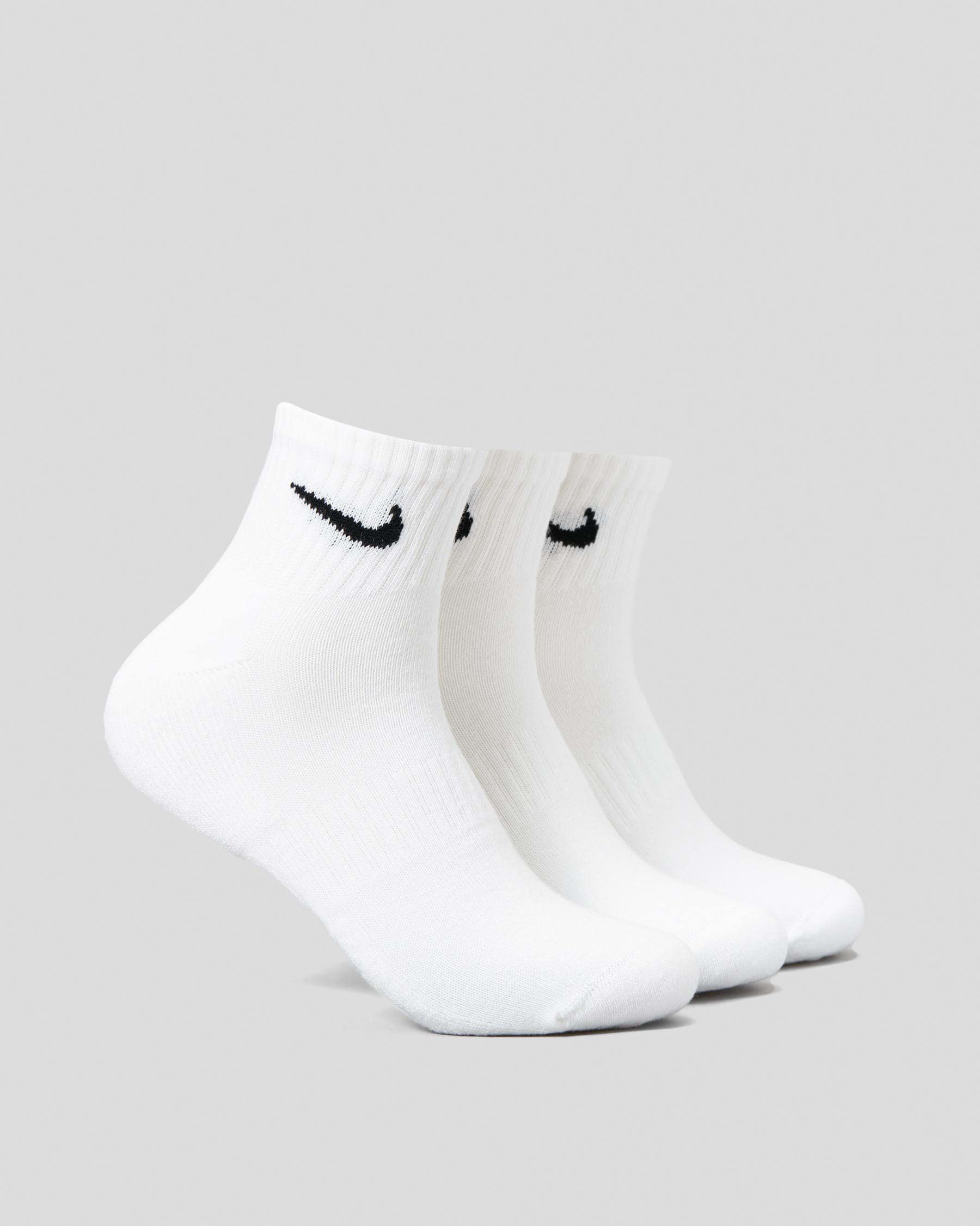 Nike Everyday Cushioned 3 Pack Socks In White/black - Fast Shipping ...