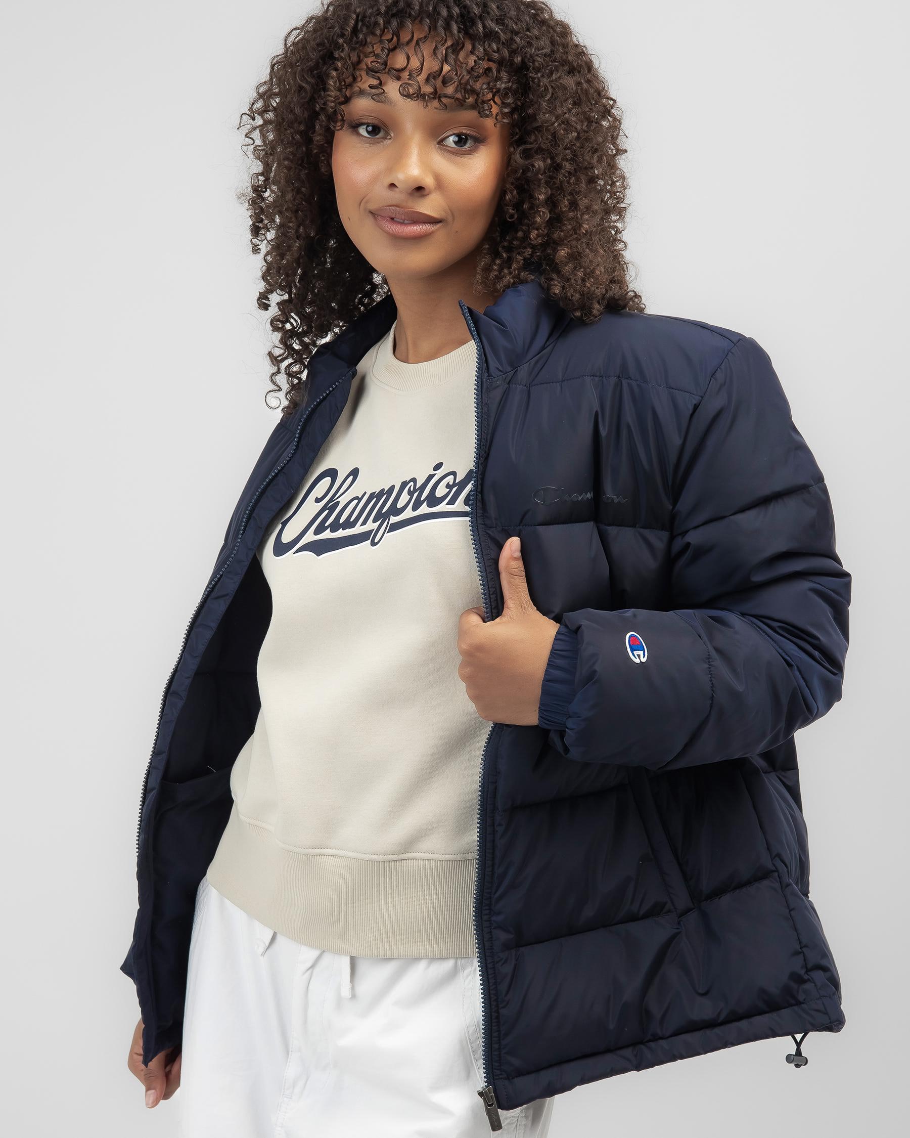 Champion Rochester Puffer Jacket In Navy - Fast Shipping & Easy Returns ...