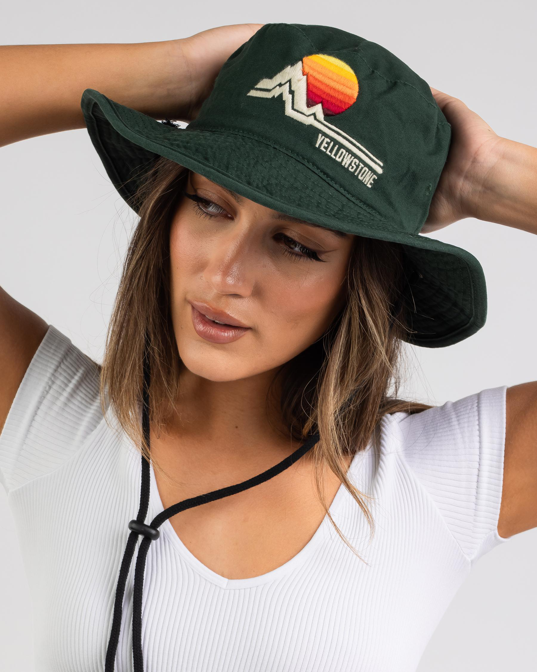 Shop American Needle Yellowstone Wide Brim Bucket Hat In Dark Green