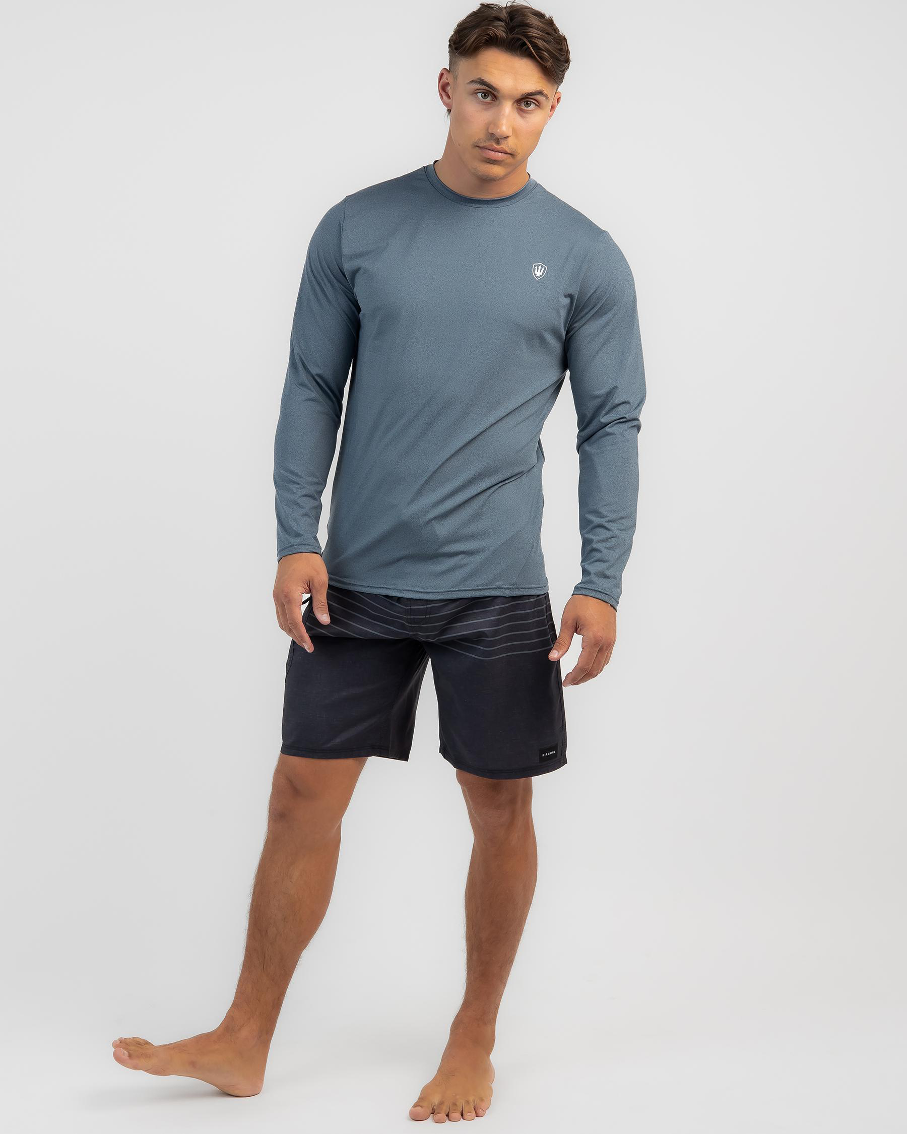 Shop Far King Surf Shirt Long Sleeve Rash Vest In Blue Fast Shipping & Easy Returns City