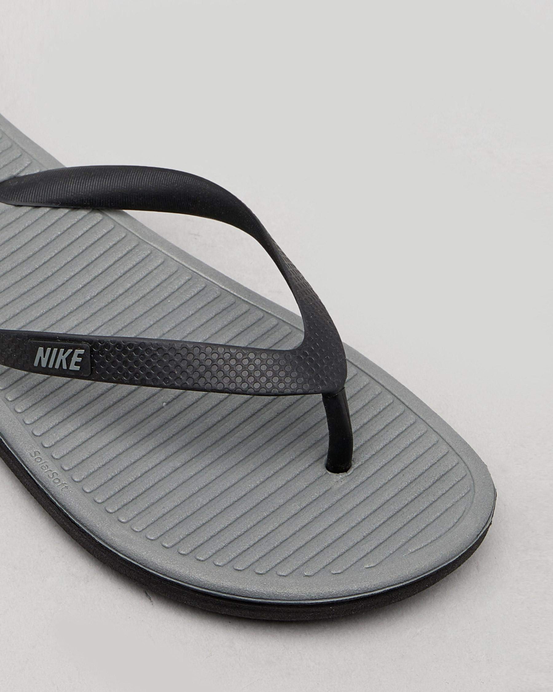 Shop Nike Solarsoft Ii Thongs In Black/cool Grey - Fast Shipping & Easy ...