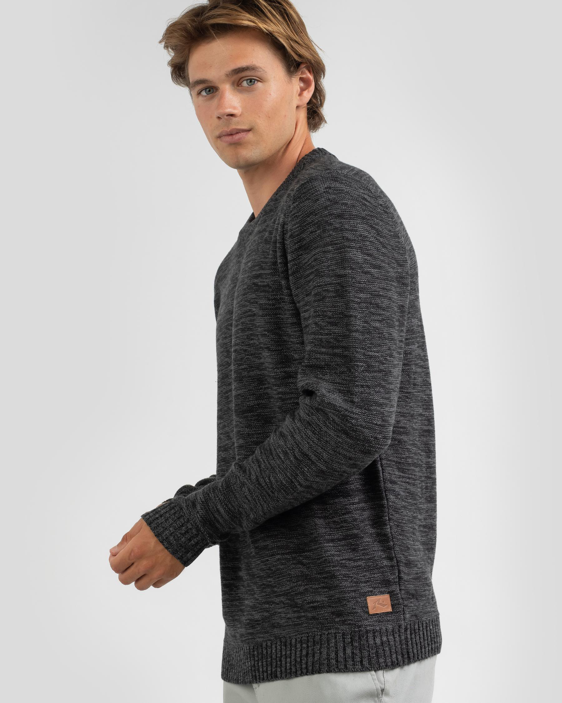 Shop Rusty Skyliner Crew Knit Sweatshirt In Charcoal - Fast Shipping ...