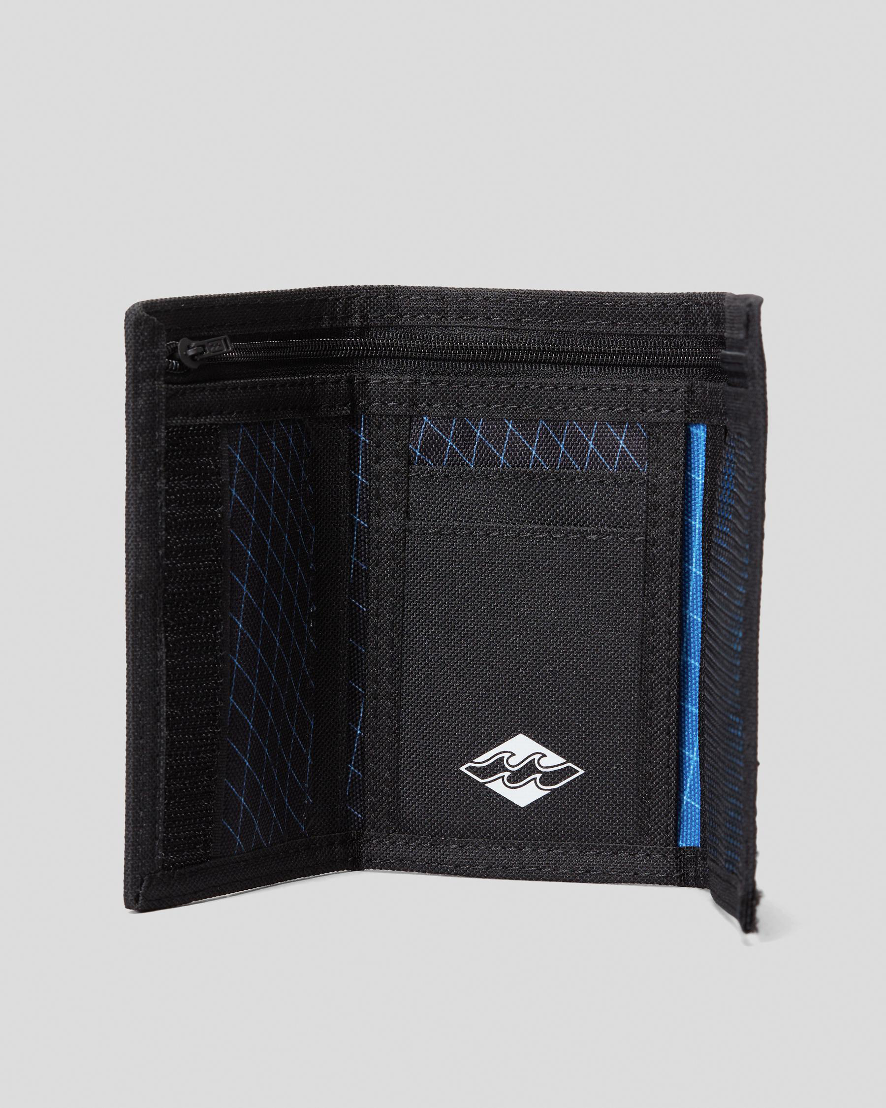 Shop Billabong Atom TriFold Wallet In Neon Blue Fast Shipping & Easy