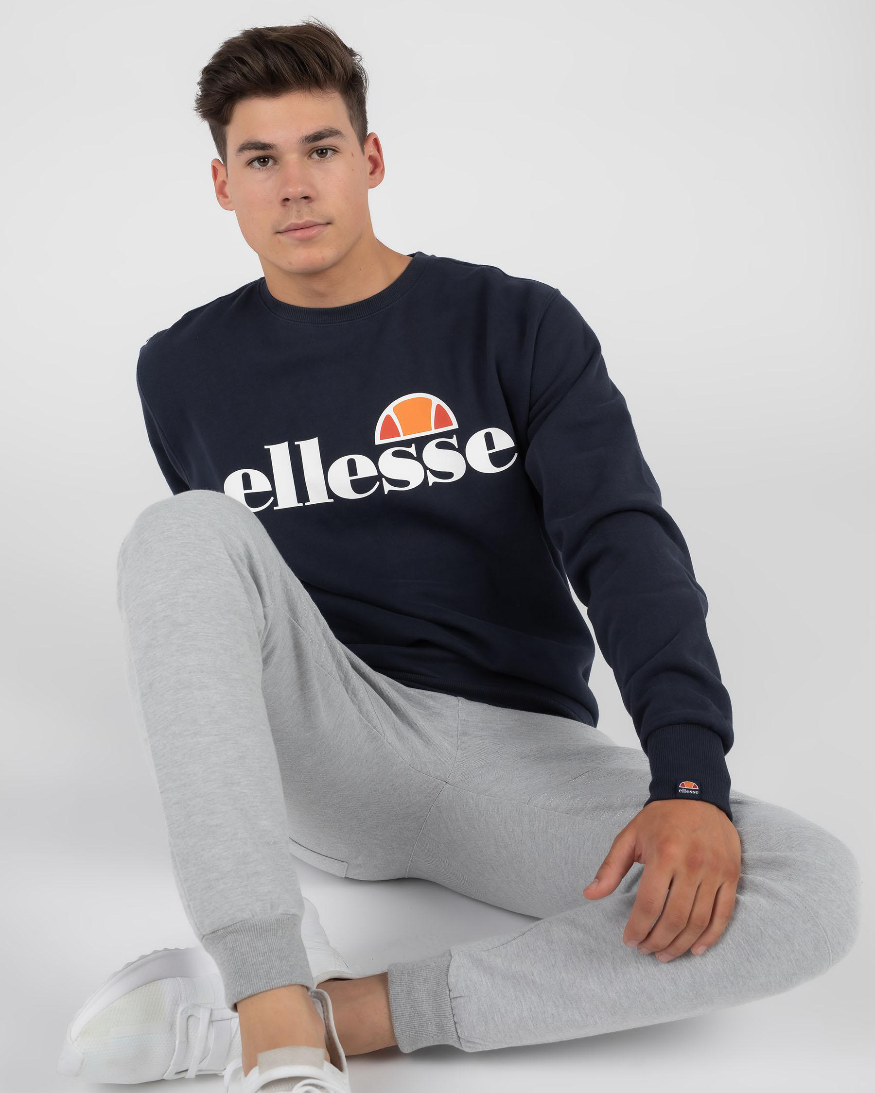 Shop Ellesse Succiso Crew Sweatshirt In Navy Fast Shipping