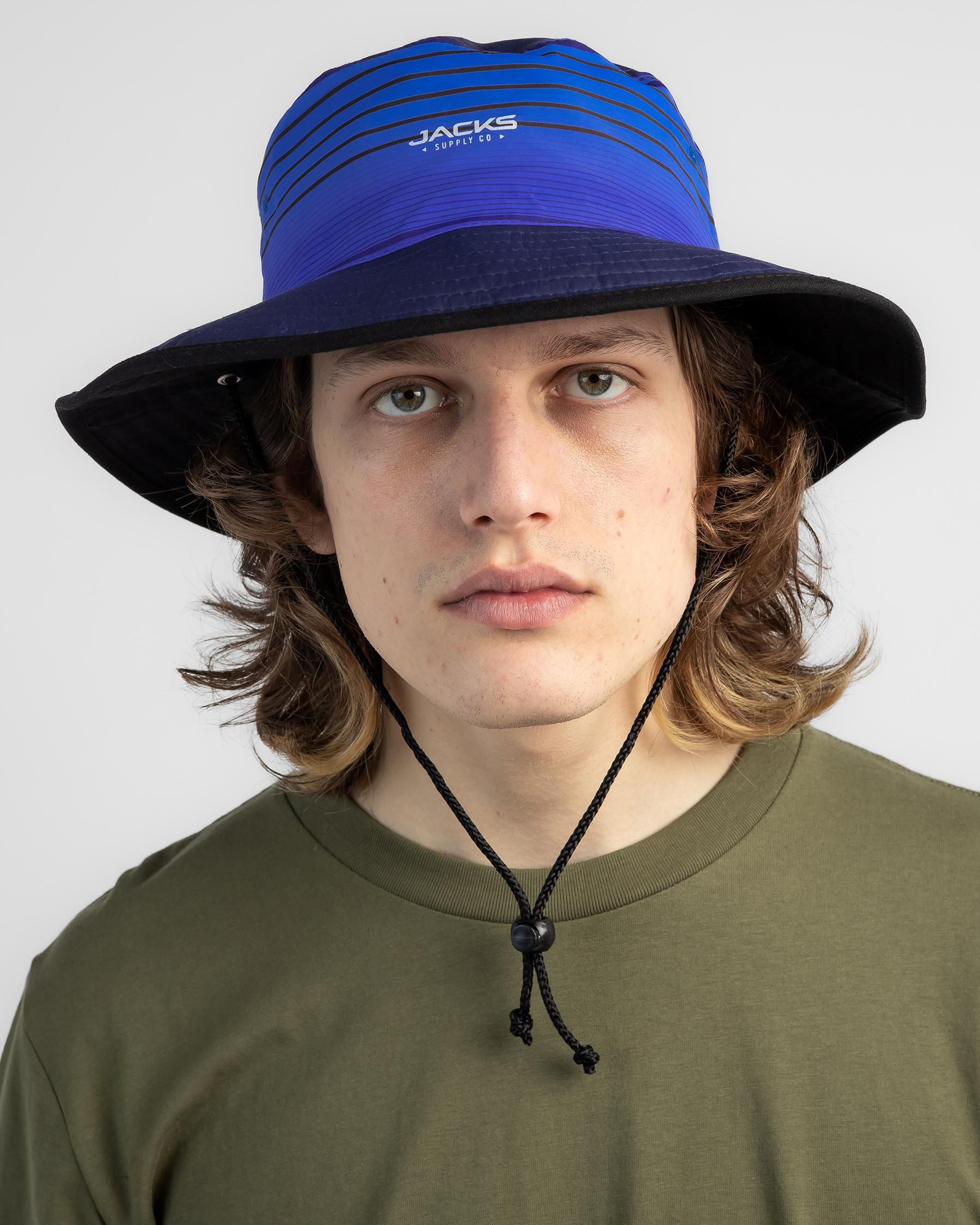 Shop Jacks Neap Tide Wide Brim Hat In Black/blue Fast Shipping & Easy