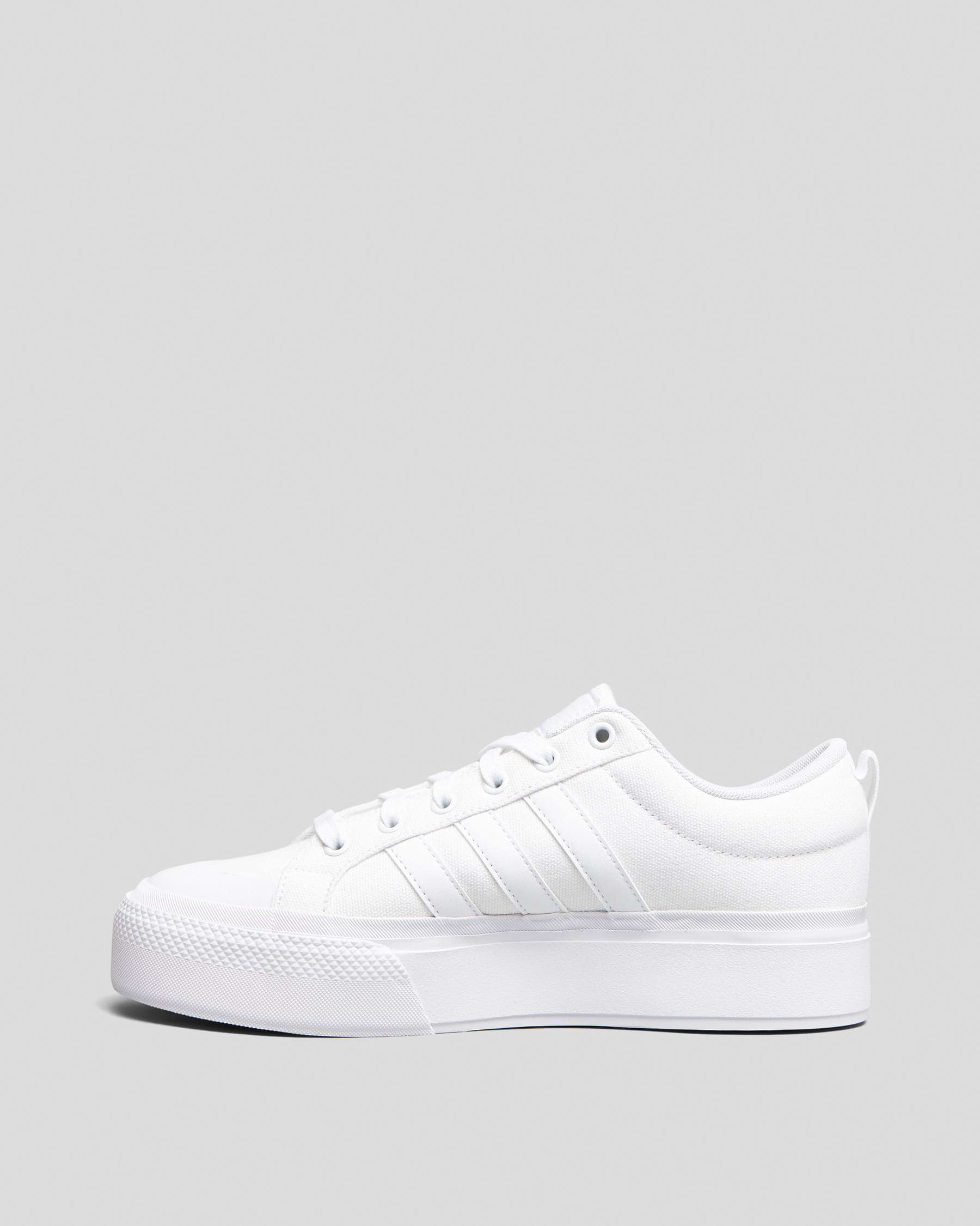 Adidas Womens Bravada 2.0 Platform Shoes In Ftwr White/ftwr White/chalk ...