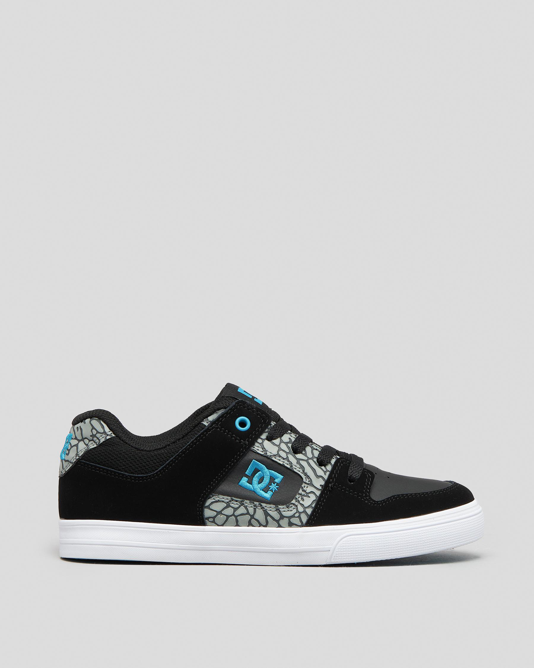 DC Shoes Boys 8 16 Pure Skate Shoes (White/Blue/Grey) main image 0