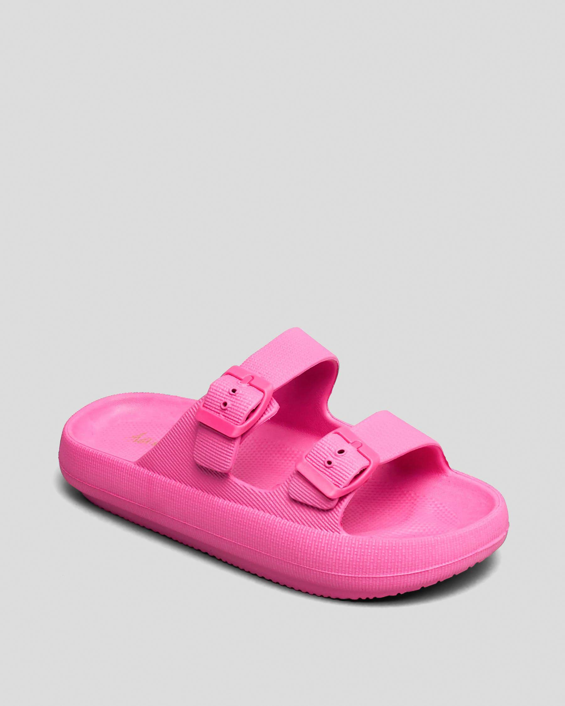 Shop Ava And Ever Girls' Cove Double Buckle Slide In Pink - Fast ...