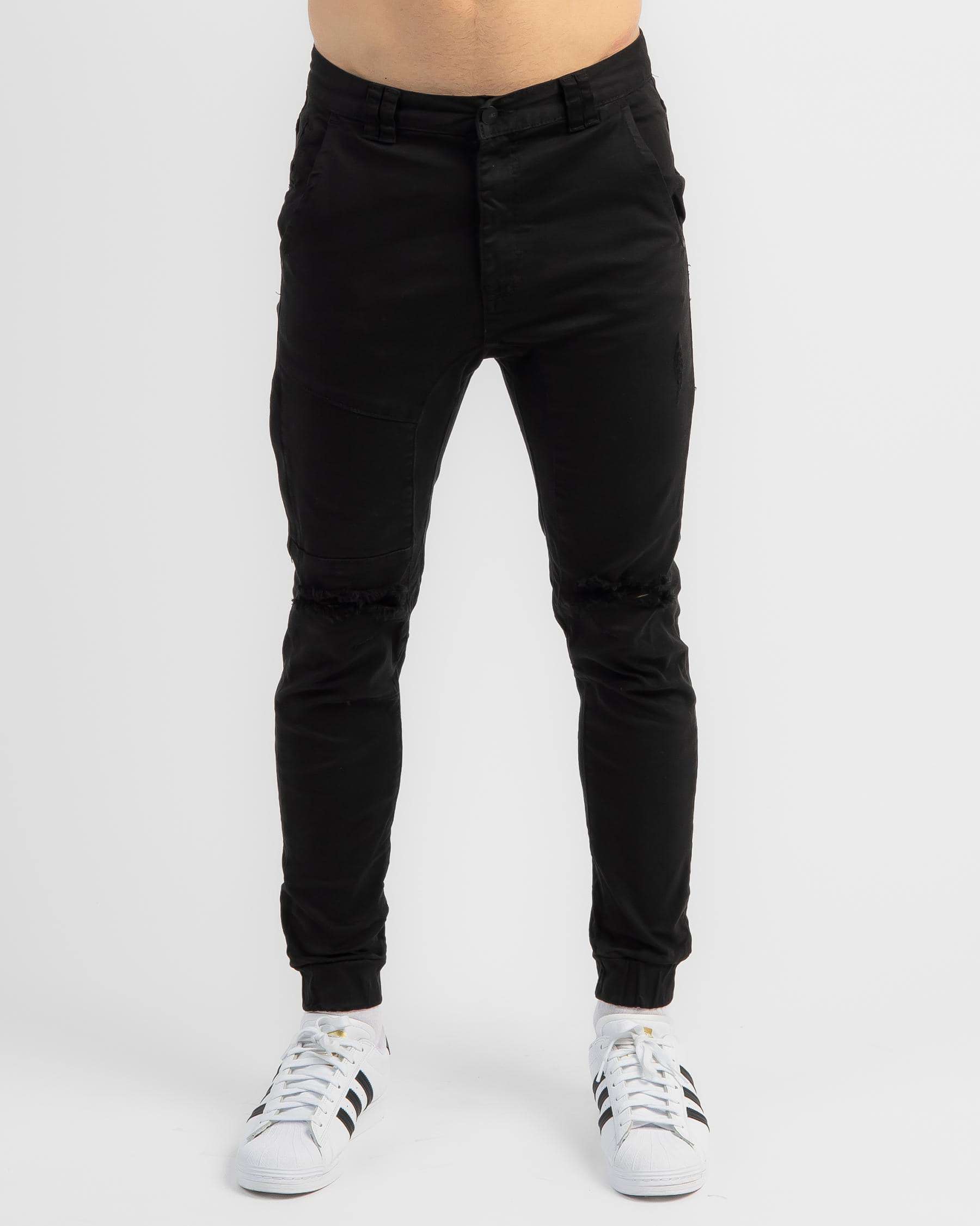 Kiss Chacey Spartan Denim Jogger Pants In Jet Black - Fast Shipping ...